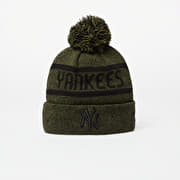 New Era New York Yankees Jake Bobble Knit Beanie Hat Olive/ Black