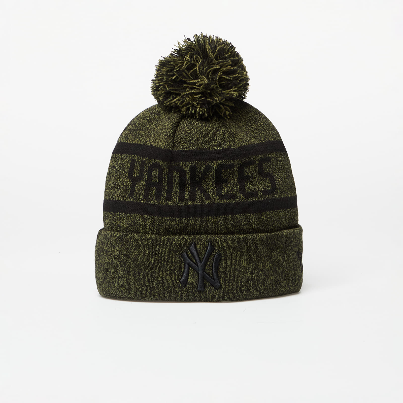 Čepice New Era New York Yankees Jake Bobble Knit Beanie Hat Olive/ Black
