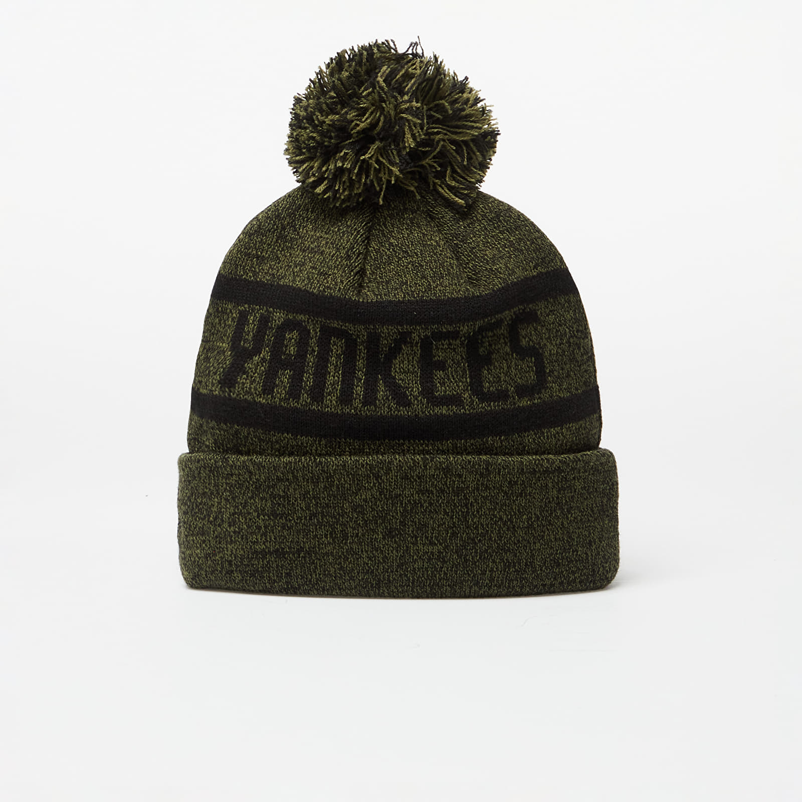 Čepice New Era New York Yankees Jake Bobble Knit Beanie Hat Olive/ Black