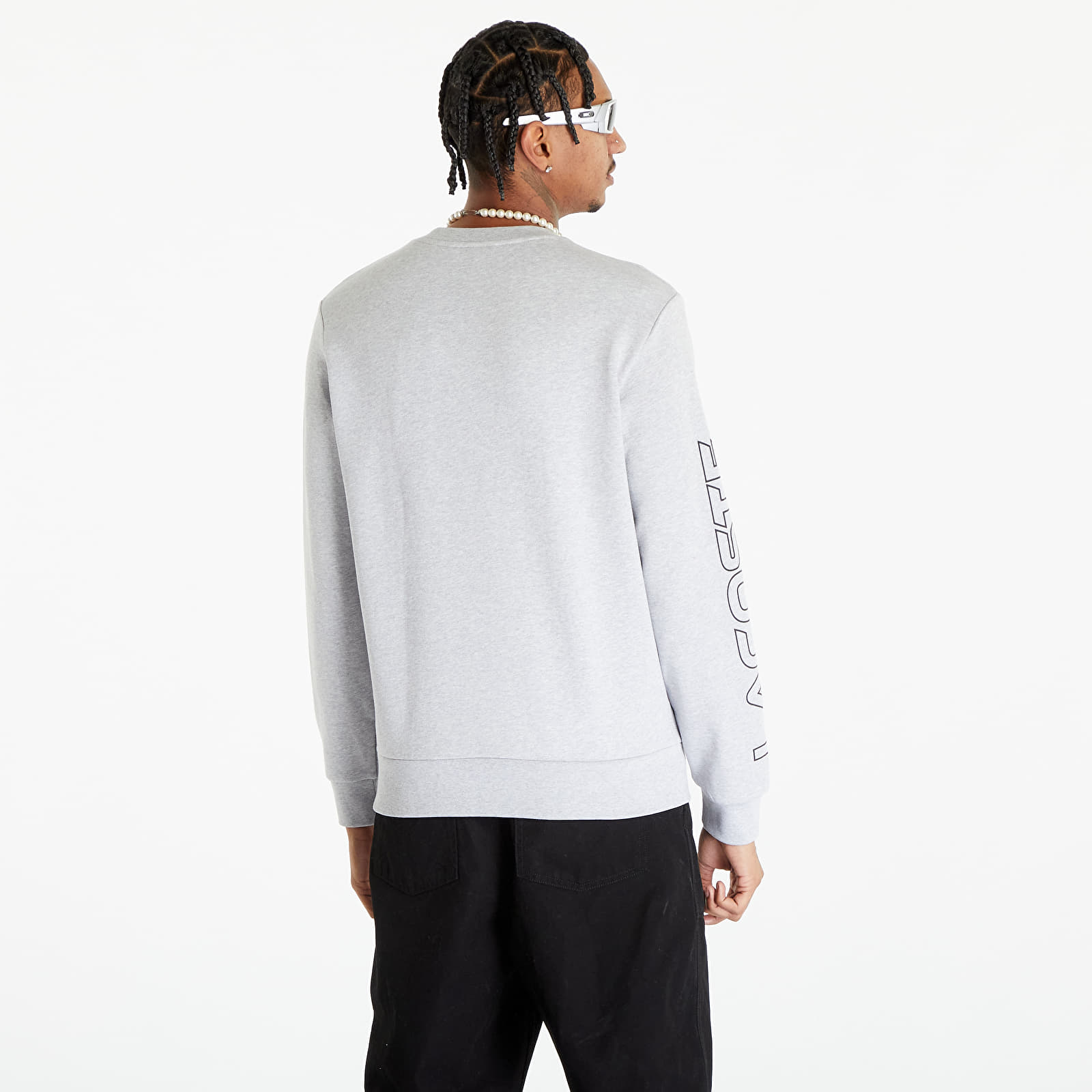 Mikinas ar kapuci un sporta krekli LACOSTE Men's Sweatshirt Silver Chine/ Black