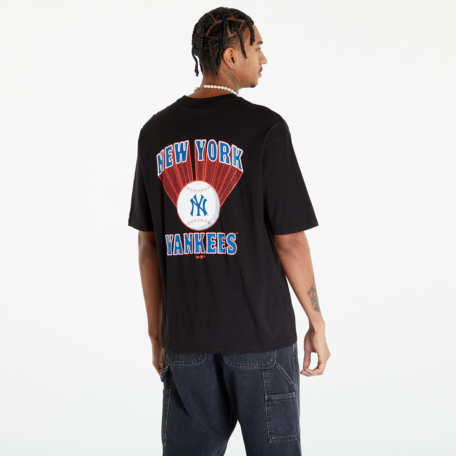 Trička New Era MLB Baseball Graphic Os Tee New York Yankees Black/ White