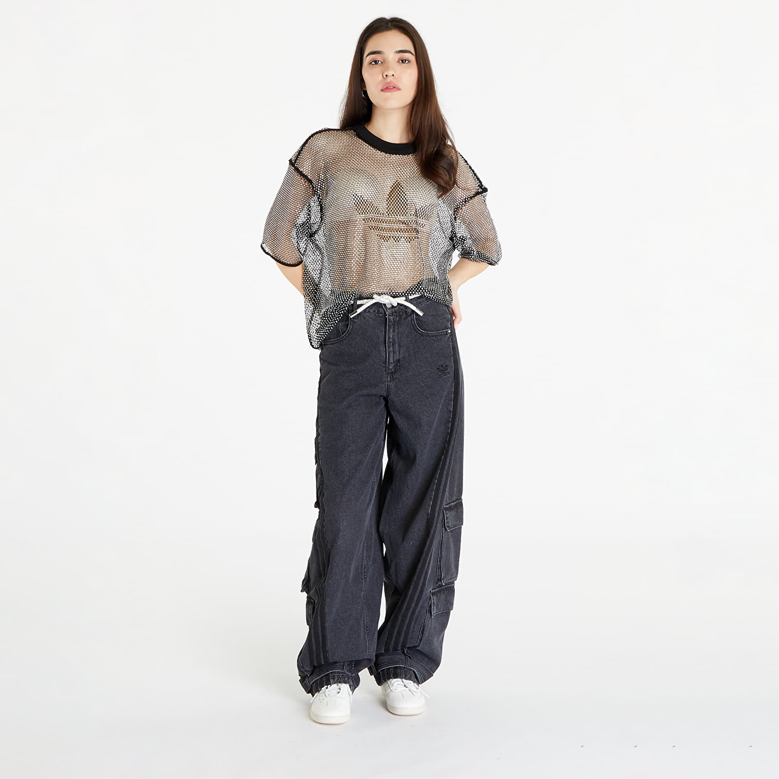 Kalhoty adidas Originals Denim Cargo Black