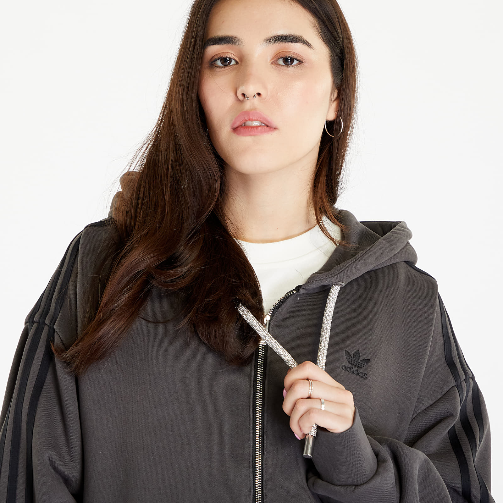 Sweatshirts adidas Originals Adilenium Oversized Full-Zip Hoodie Black