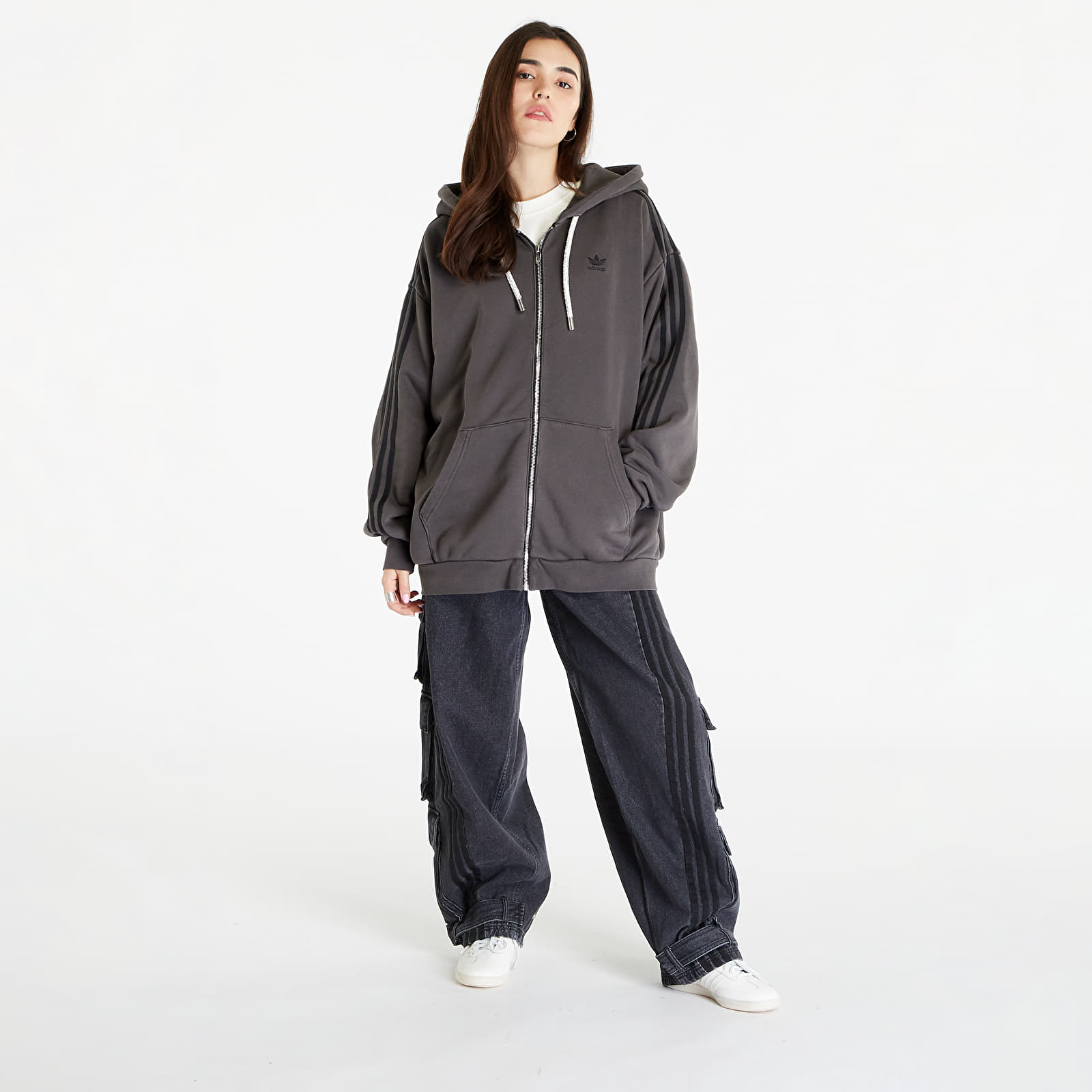 Sweatshirts adidas Originals Adilenium Oversized Full-Zip Hoodie Black