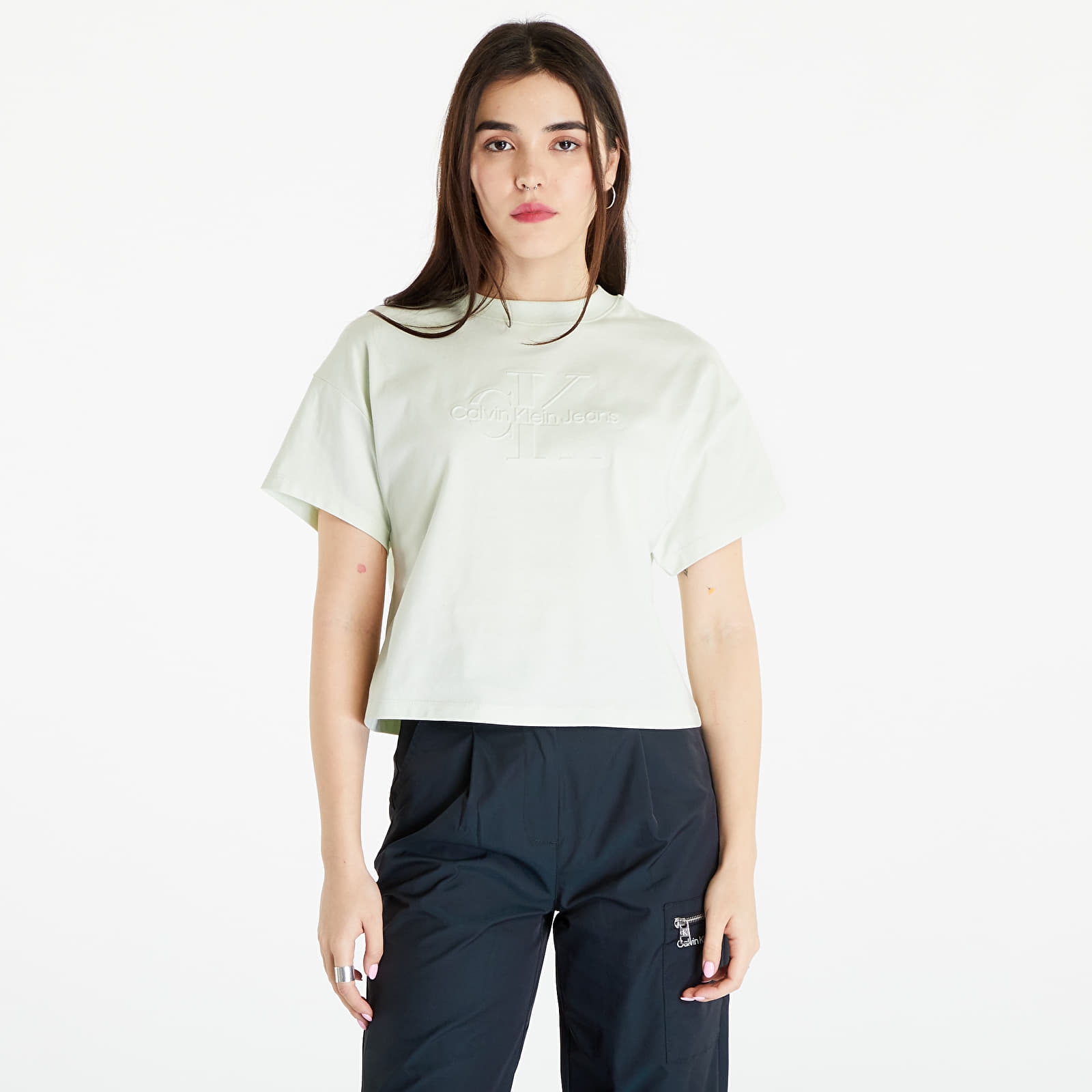 Tricouri Calvin Klein Jeans Crop Top Green