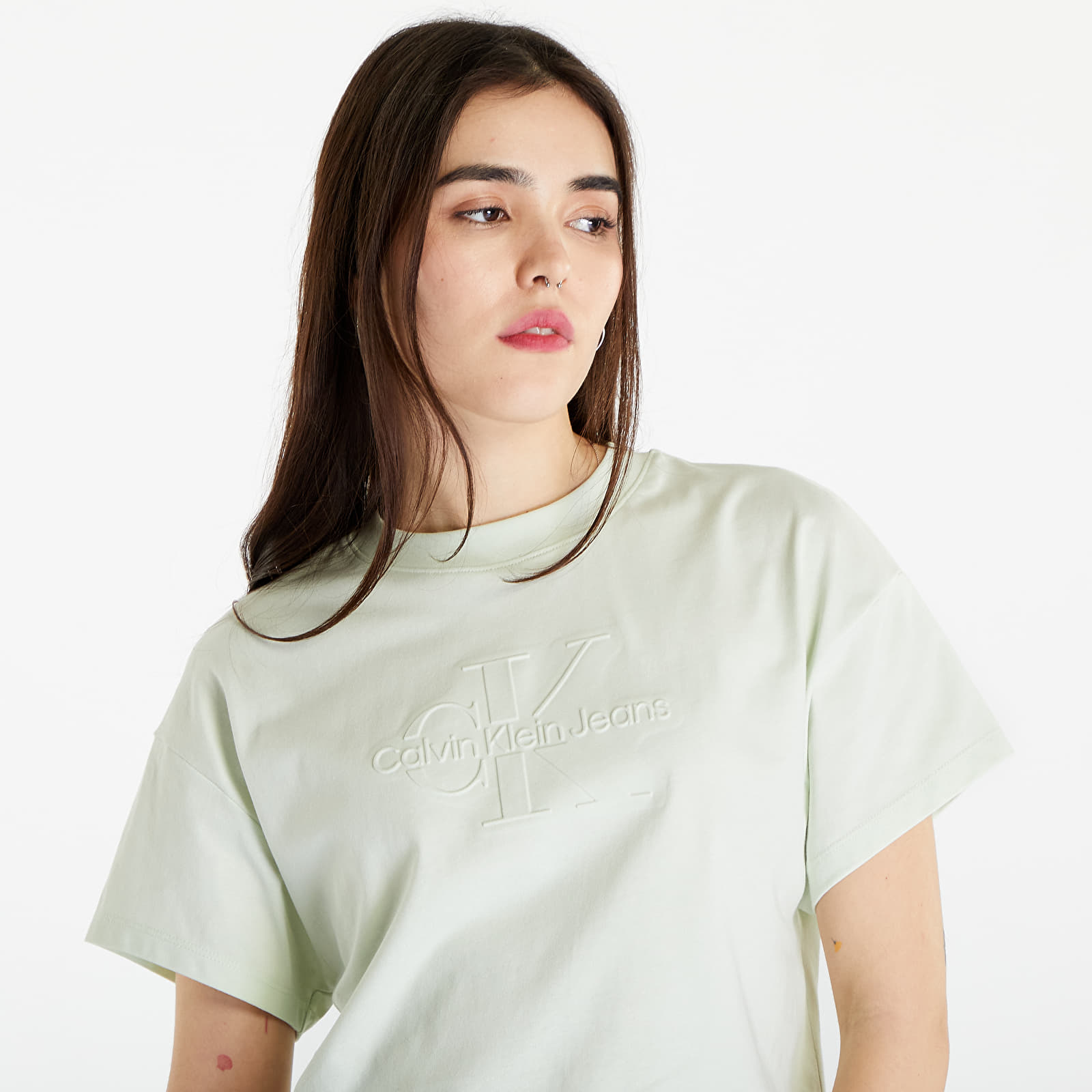 Koszulki Calvin Klein Jeans Crop Top Green