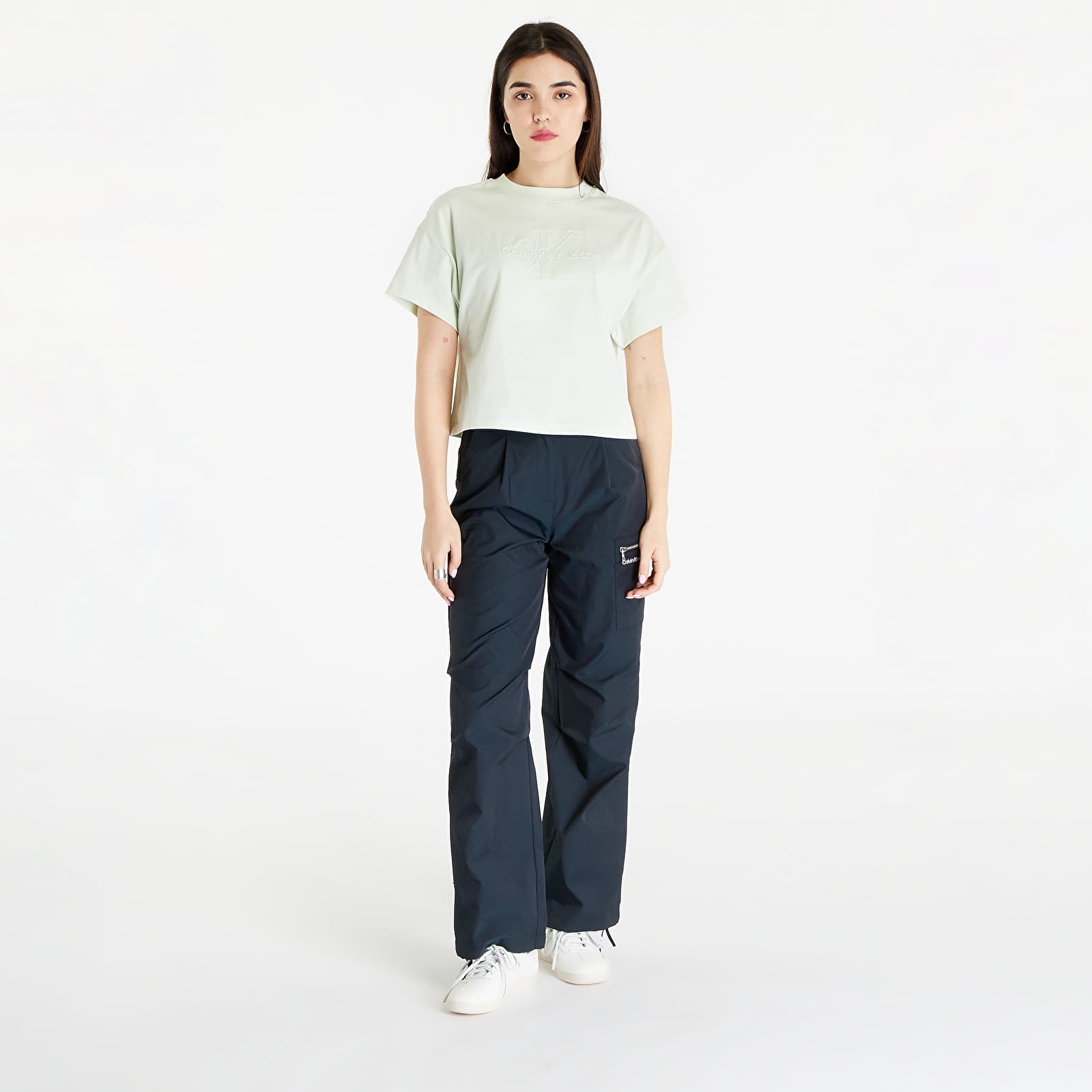 Koszulki Calvin Klein Jeans Crop Top Green