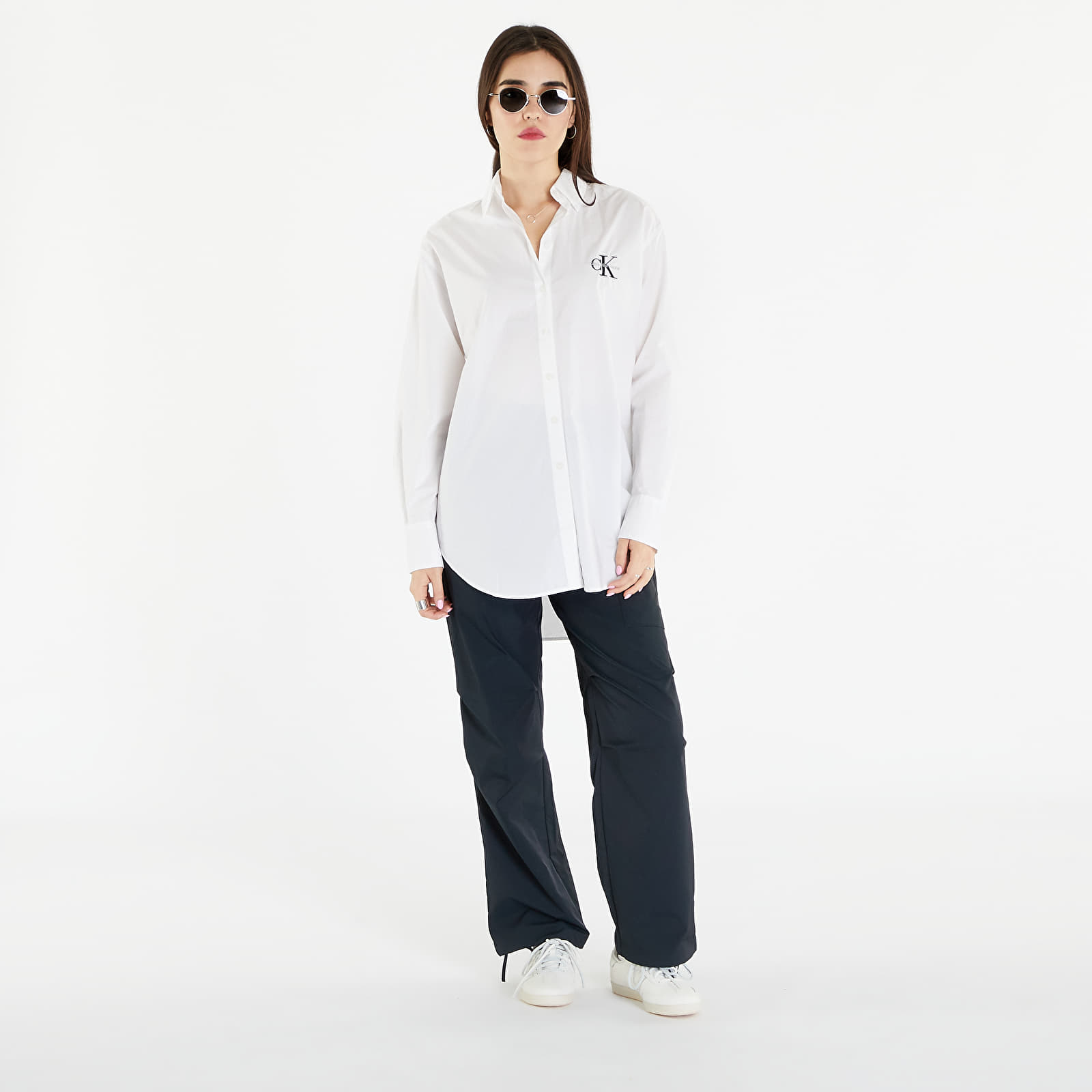 Košele Calvin Klein Jeans Loose Monologo Shirt White