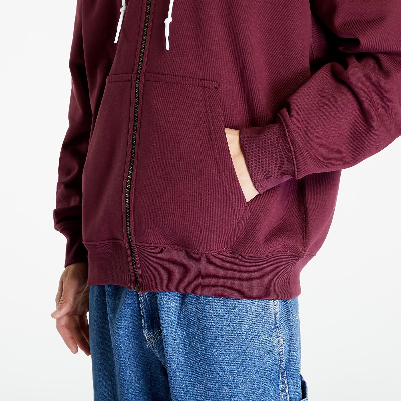 Mikiny Nike Solo Swoosh Men's Full-Zip Hoodie Night Maroon/ White