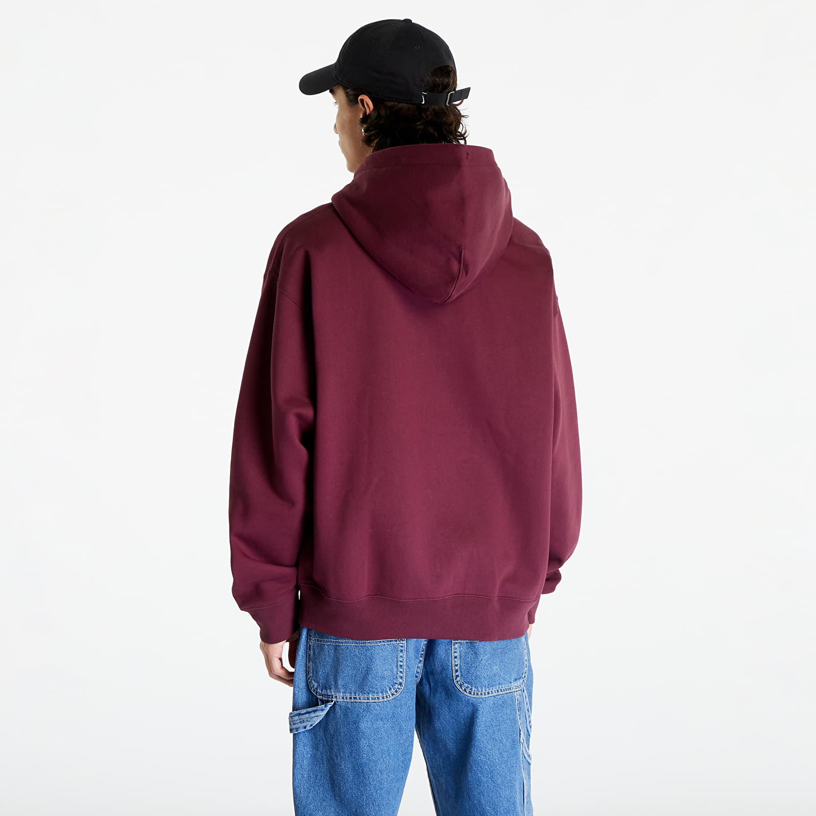 Mikiny Nike Solo Swoosh Men's Full-Zip Hoodie Night Maroon/ White
