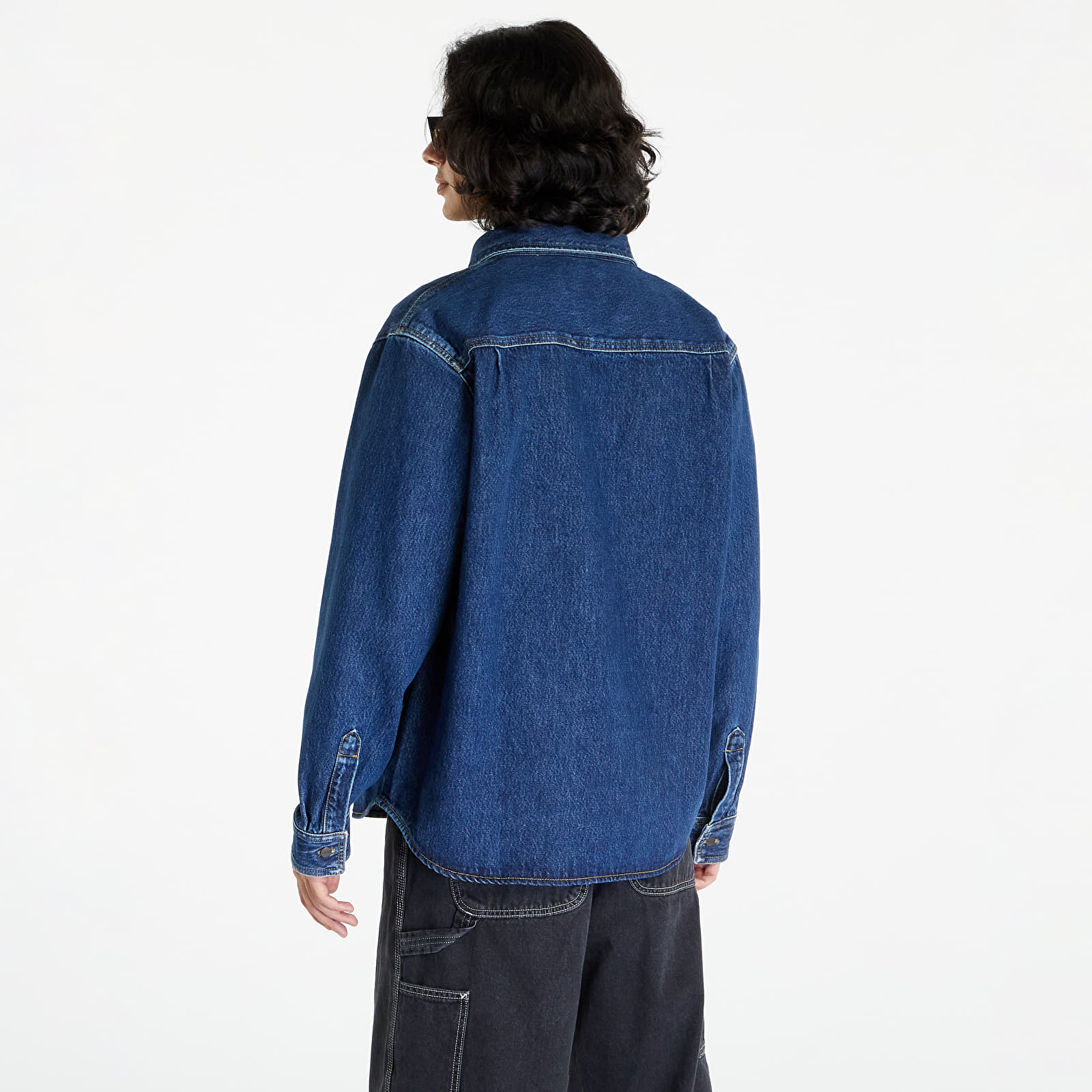 Kurtki Carhartt WIP Manny Shirt Jacket Blue Stone Washed