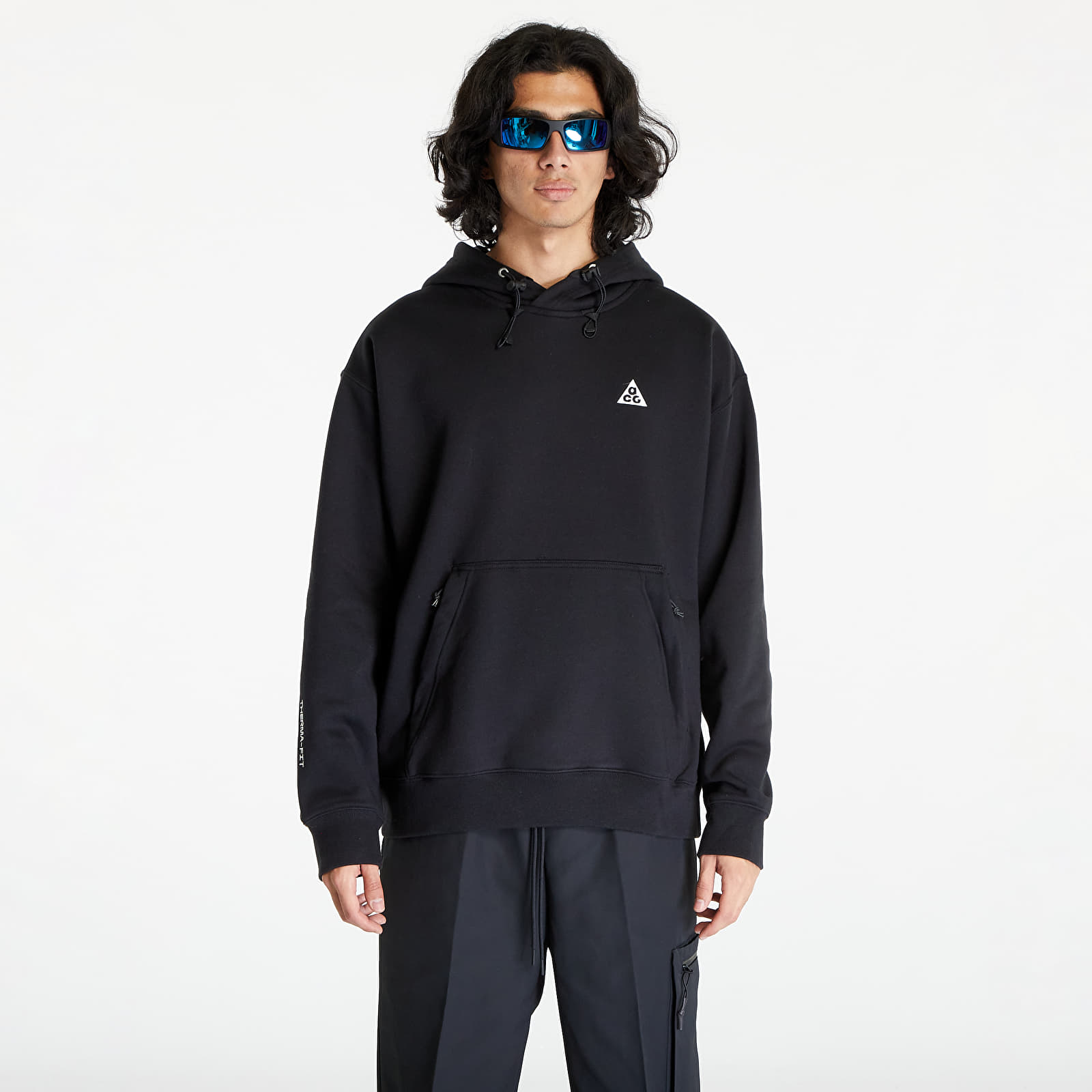 Mikiny Nike ACG Therma-FIT Fleece Pullover Hoodie UNISEX Black/ Summit White/ Summit White
