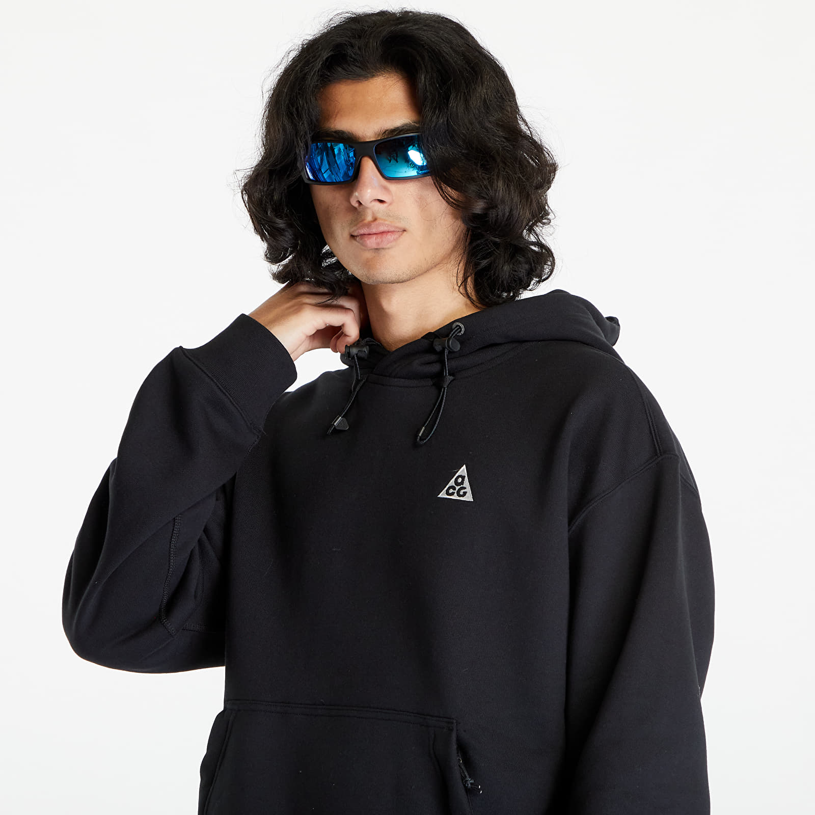 Mikiny Nike ACG Therma-FIT Fleece Pullover Hoodie UNISEX Black/ Summit White/ Summit White