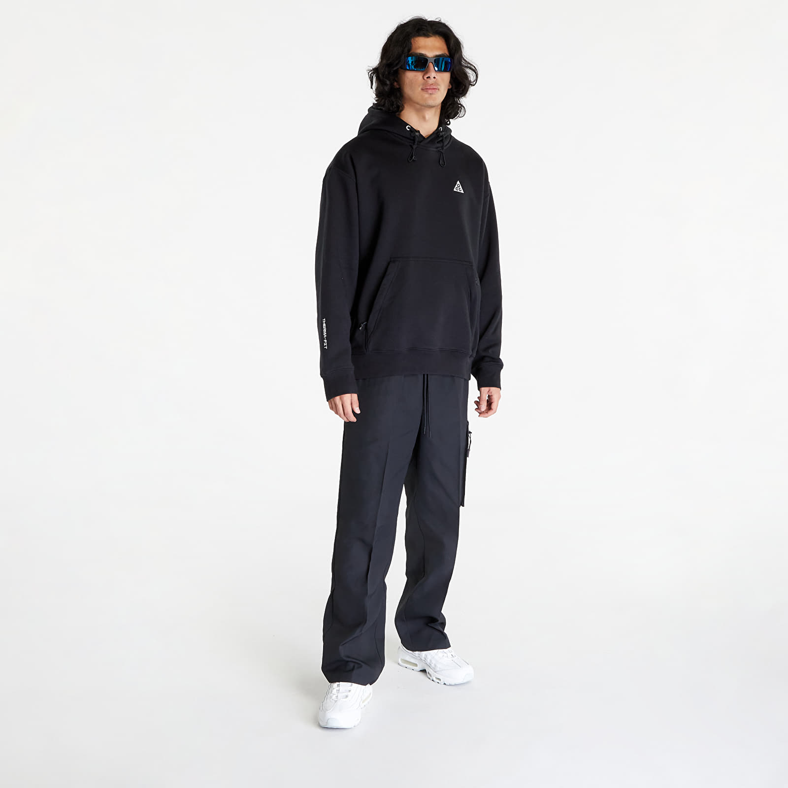 Mikiny Nike ACG Therma-FIT Fleece Pullover Hoodie UNISEX Black/ Summit White/ Summit White