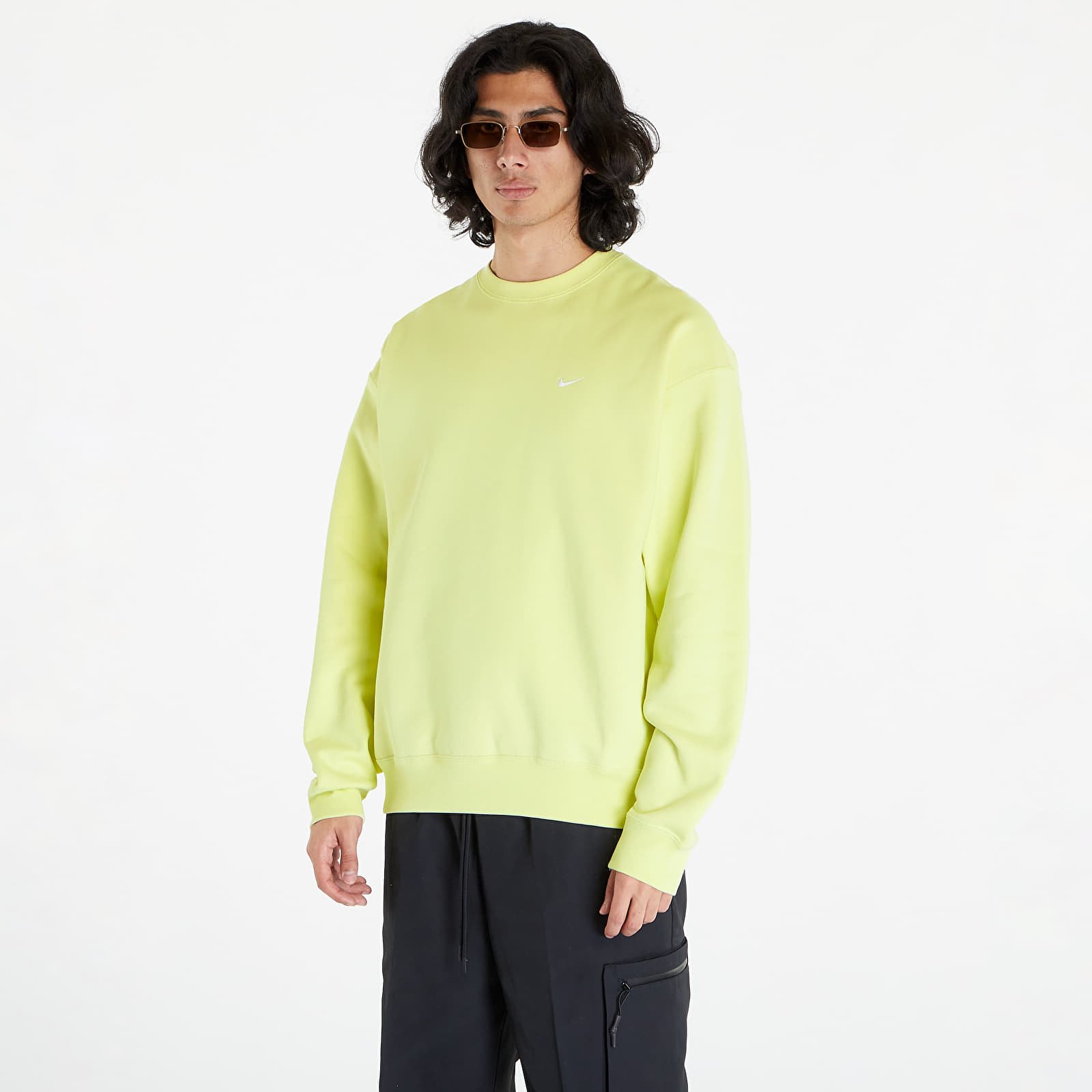 Sudaderas Nike Solo Swoosh Fleece Fabric Sweatshirt Bright Green/ White