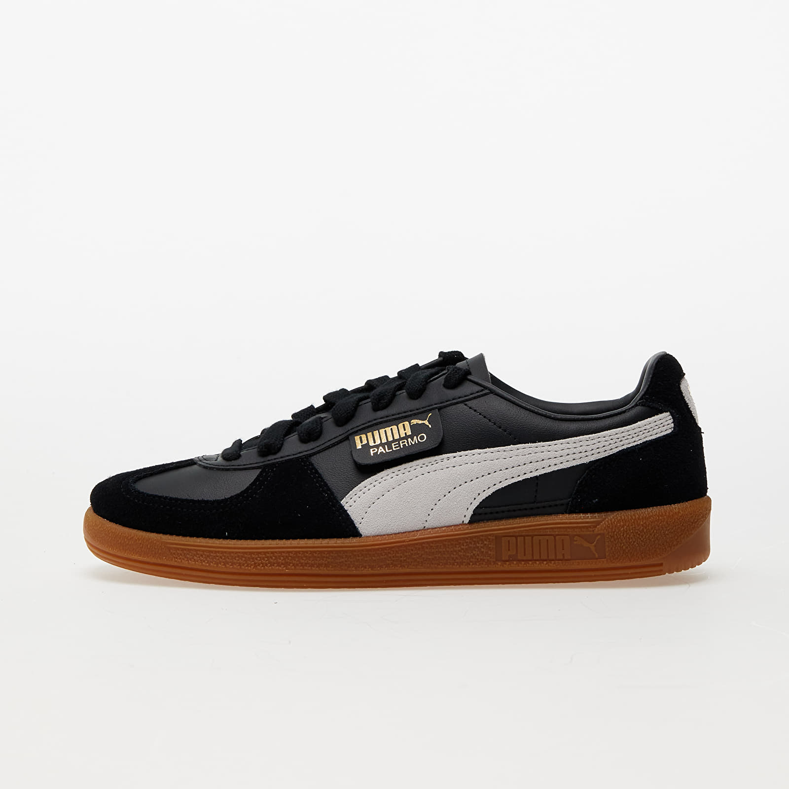 Men's sneakers and shoes Puma Palermo Leather Puma Black-Feather Gray-Gum