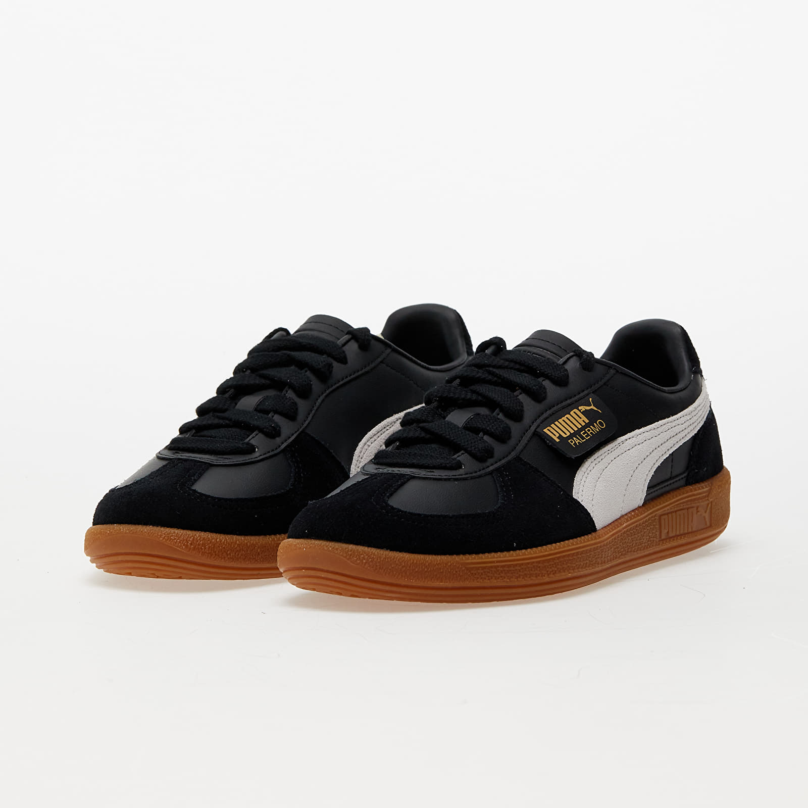 Men's sneakers and shoes Puma Palermo Leather Puma Black-Feather Gray-Gum