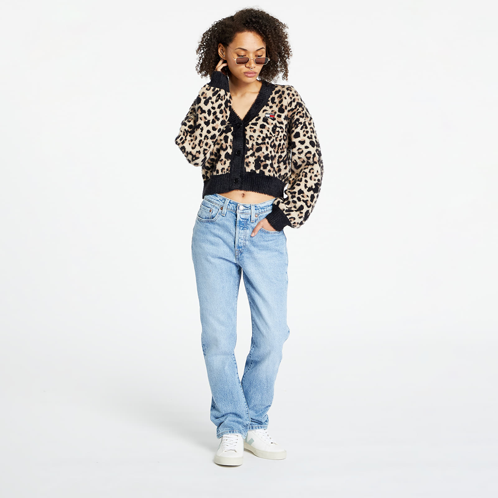 Sweaters Tommy Jeans Leopard Cardigan Beige