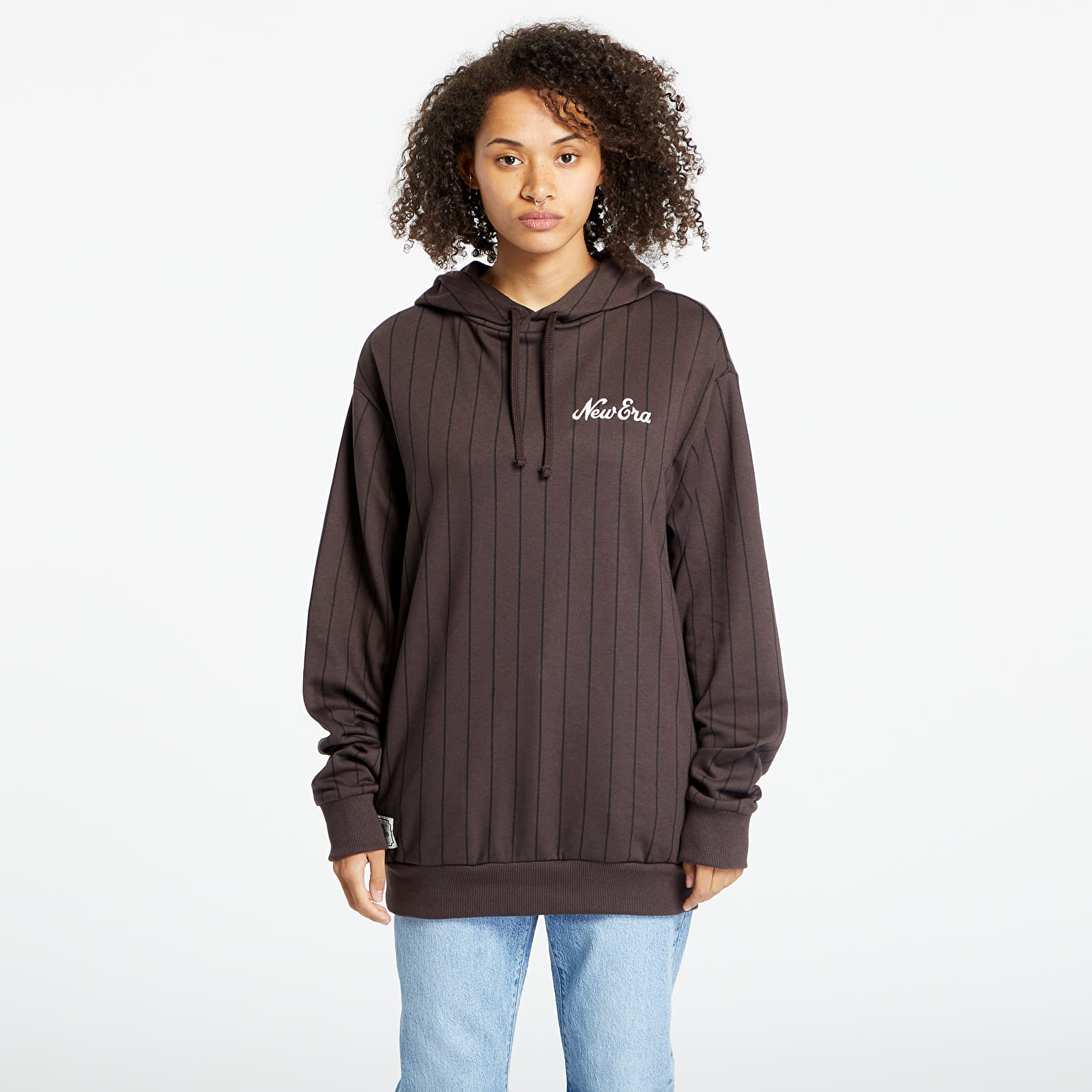 Sweatshirts New Era Heritage Pinstripe Oversized Hoodie UNISEX Nfl Brown Suede/ Black