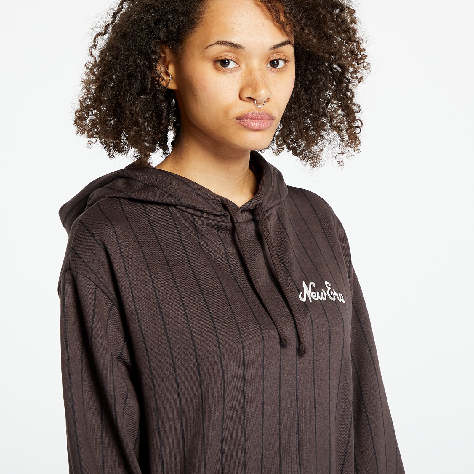 Sweatshirts New Era Heritage Pinstripe Oversized Hoodie UNISEX Nfl Brown Suede/ Black