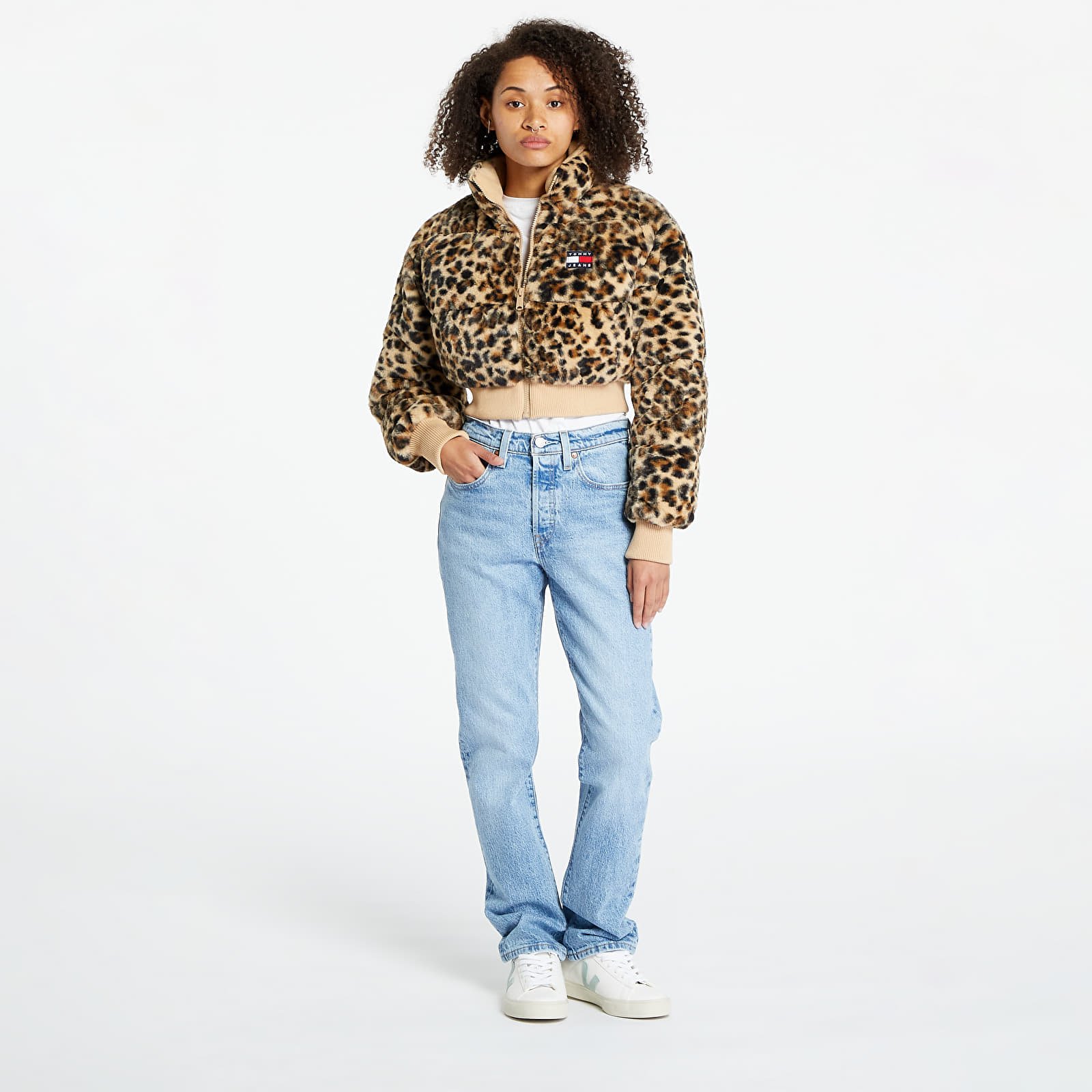 Joped Tommy Jeans Ultra Cropped Leo Jacket Beige