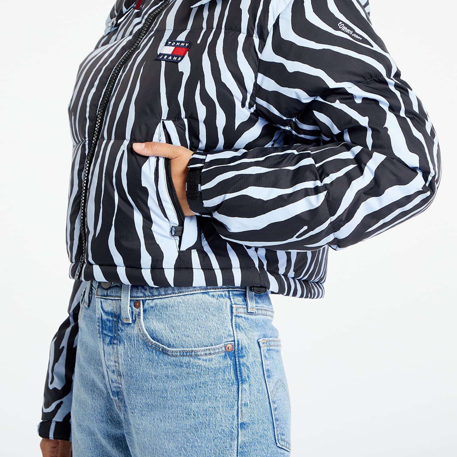 Jacken Tommy Jeans Cropped Zebra Alaska Jacket Blue