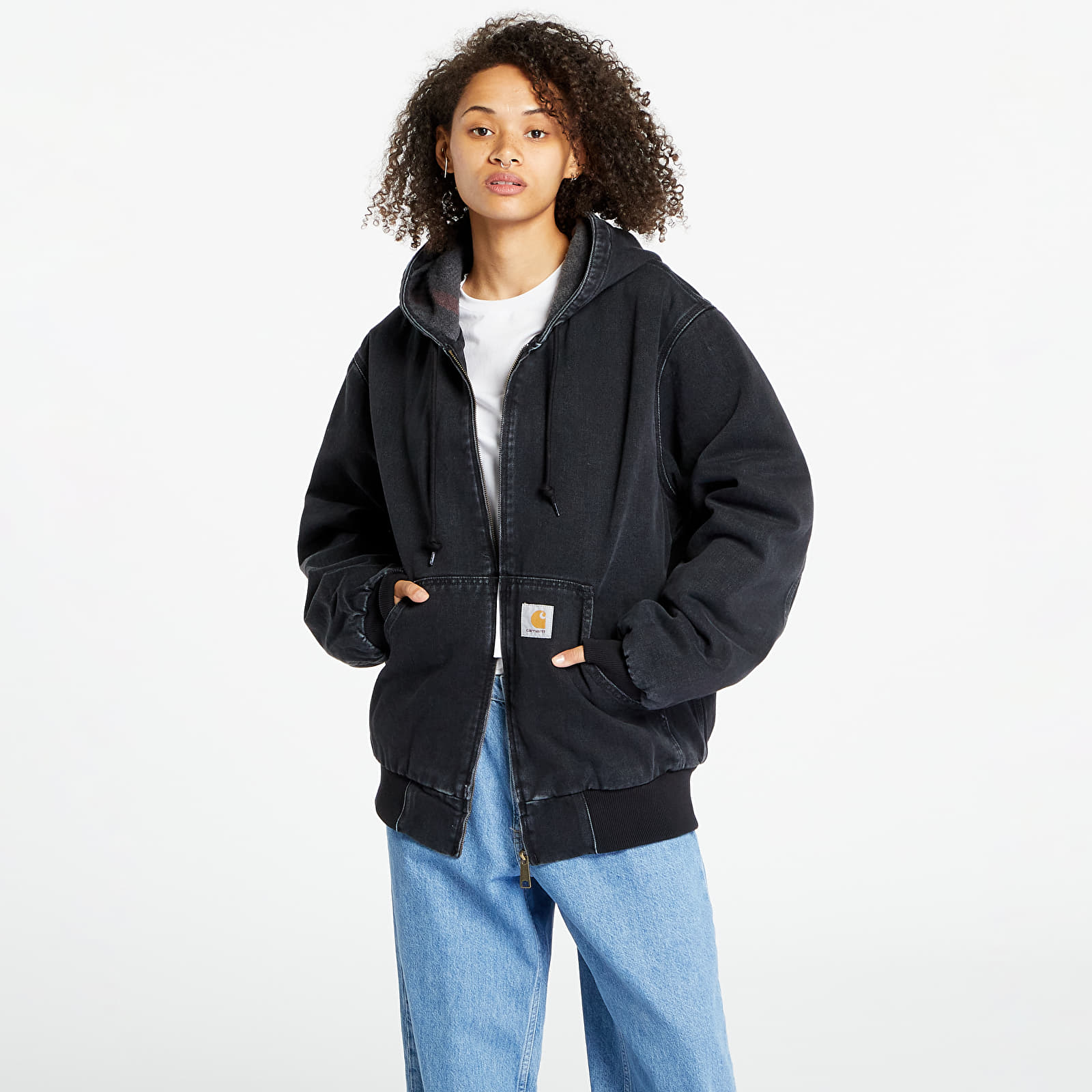 Jacken Carhartt WIP OG Active Jacket Black Stone Washed