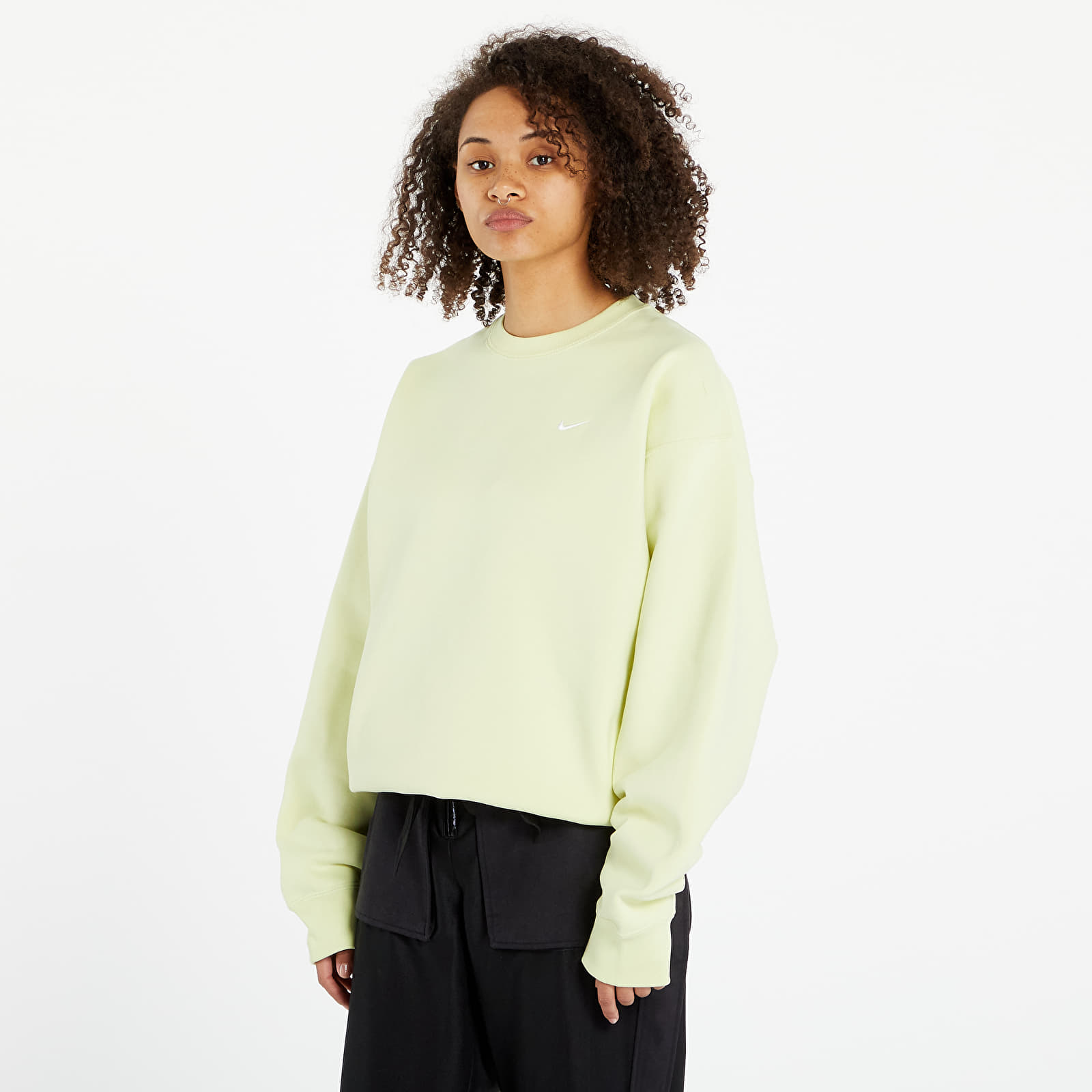 Sudaderas Nike Solo Swoosh Fleece Fabric Sweatshirt Bright Green/ White