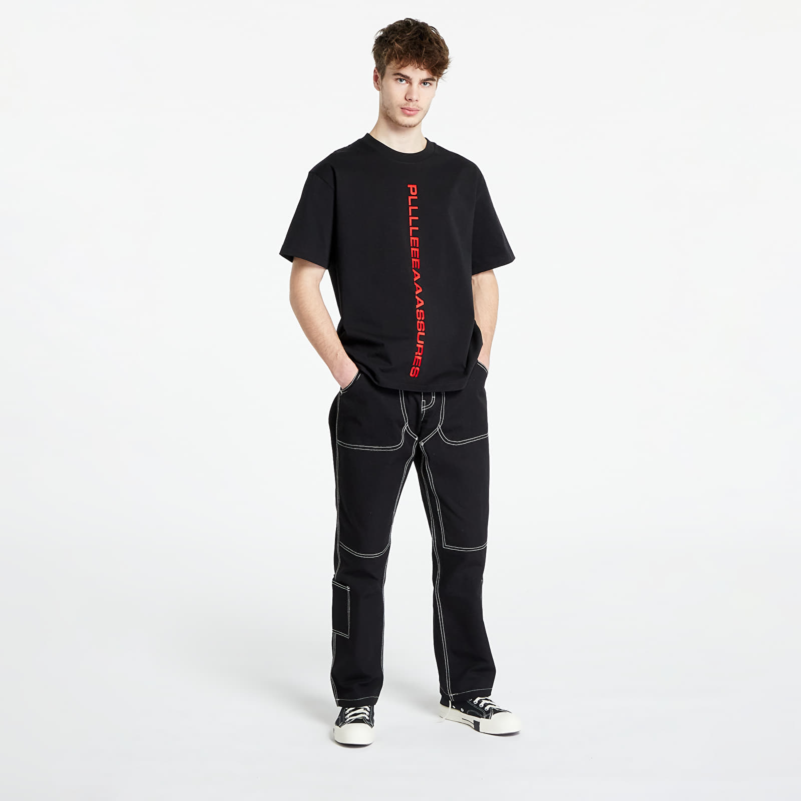 T-shirts PLEASURES Drag Heavyweight T-Shirt Black