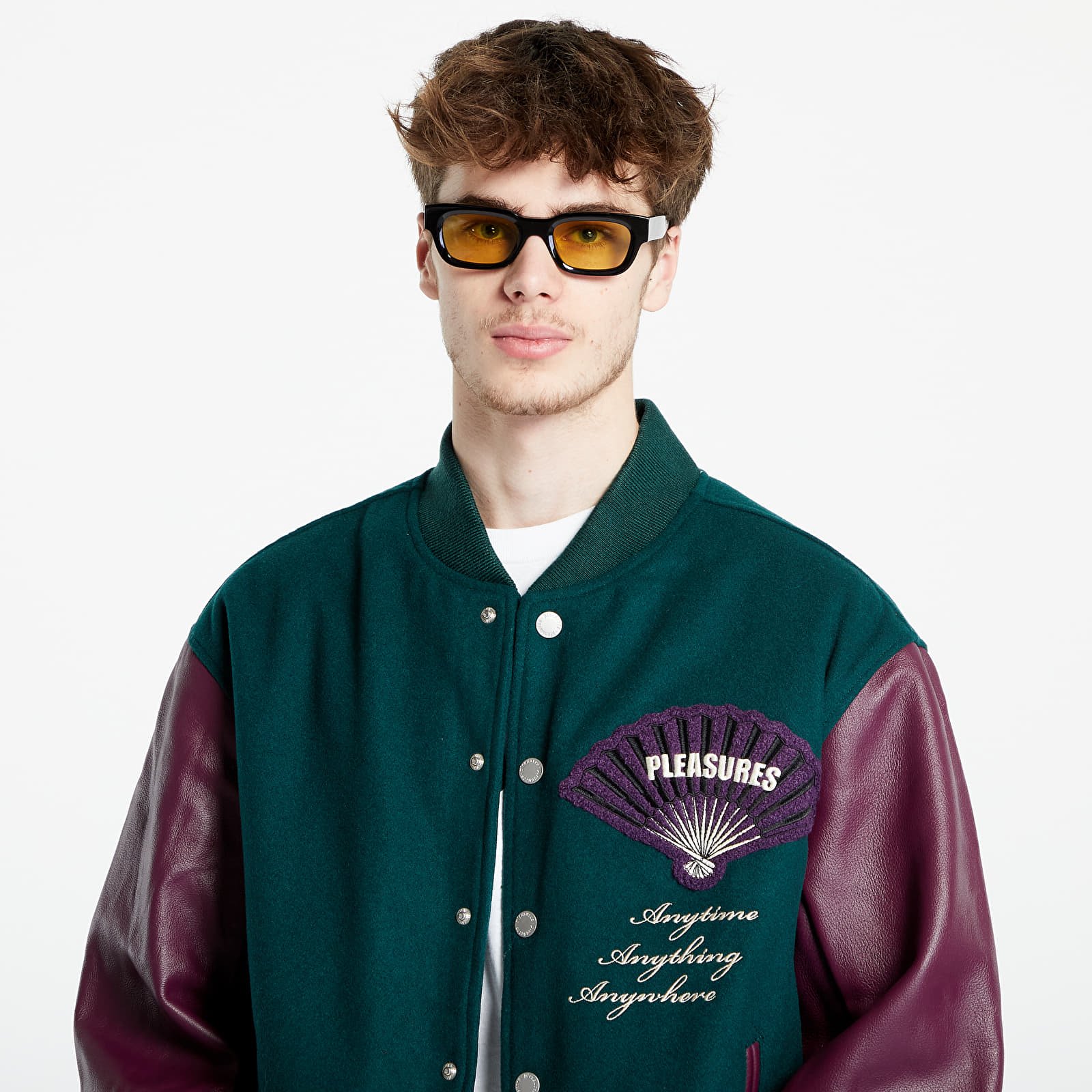 Bomber jackets PLEASURES Fan Varsity Jacket Green