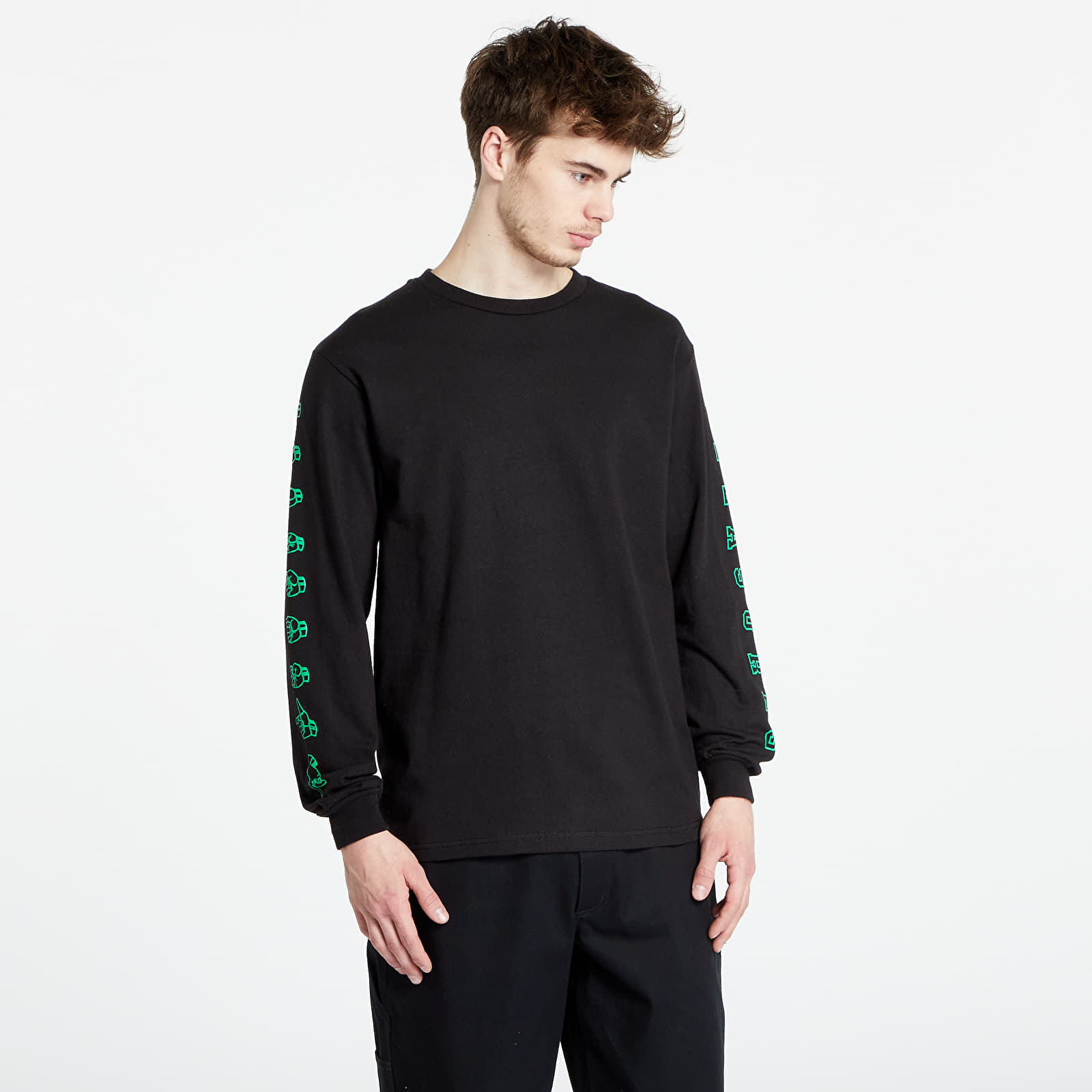 T-shirts PLEASURES Sign Long Sleeve T-Shirt Black