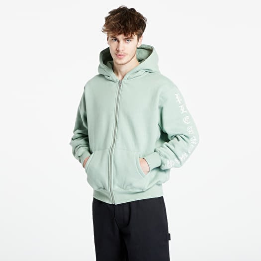 Sweatshirt PLEASURES Oe Zip Up Hooded Sweatshirt Matcha