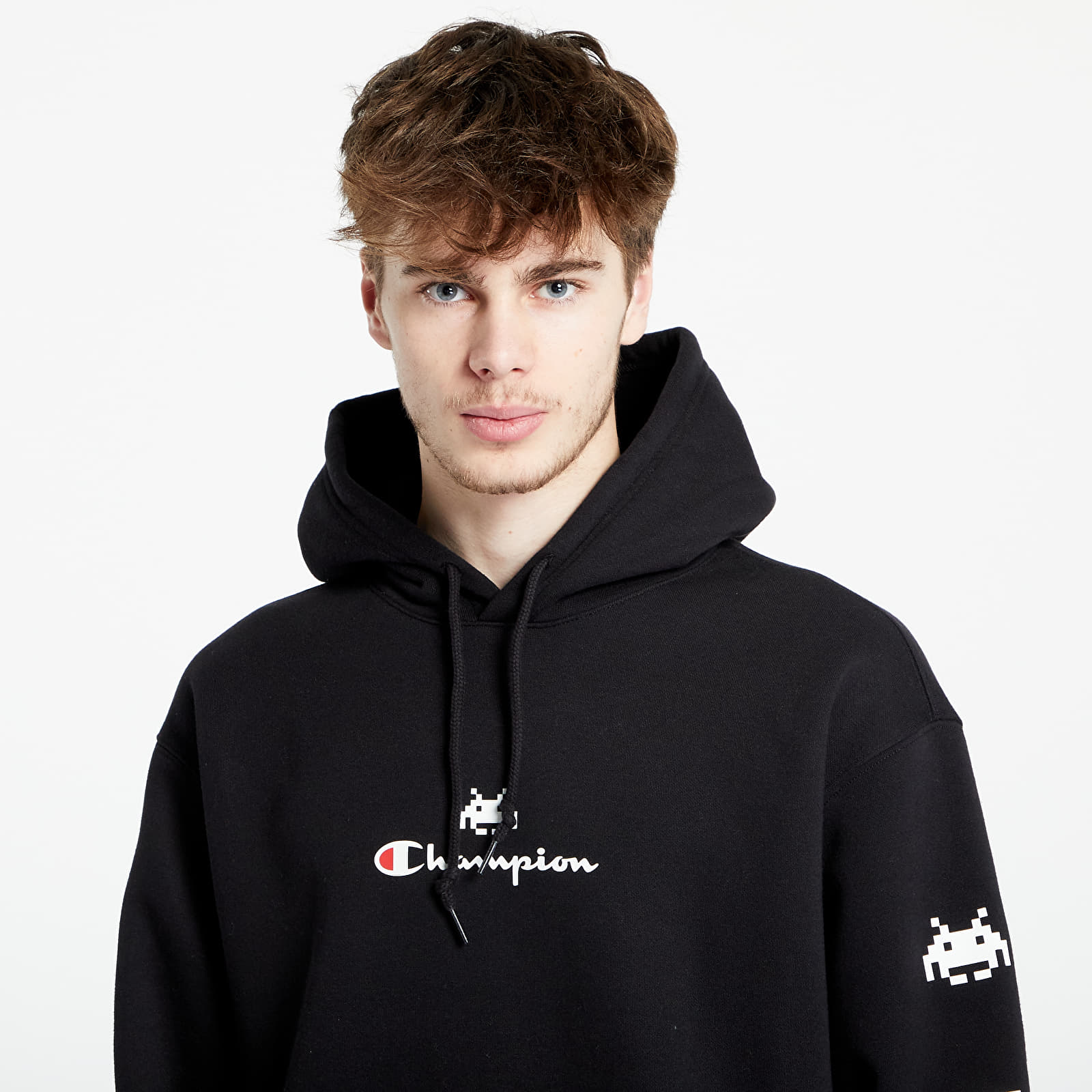 Hanorac Champion x Space Invaders Hooded Sweatshirt Black - 1 | YEO