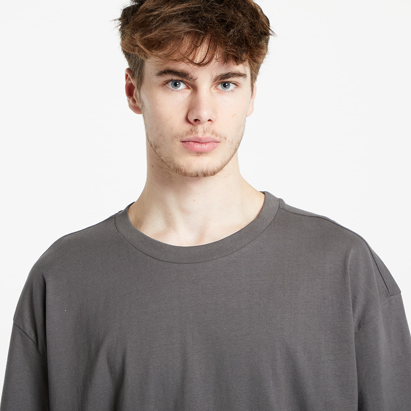 Trička Urban Classics Oversized Shaped Double Layer LS Tee Grey