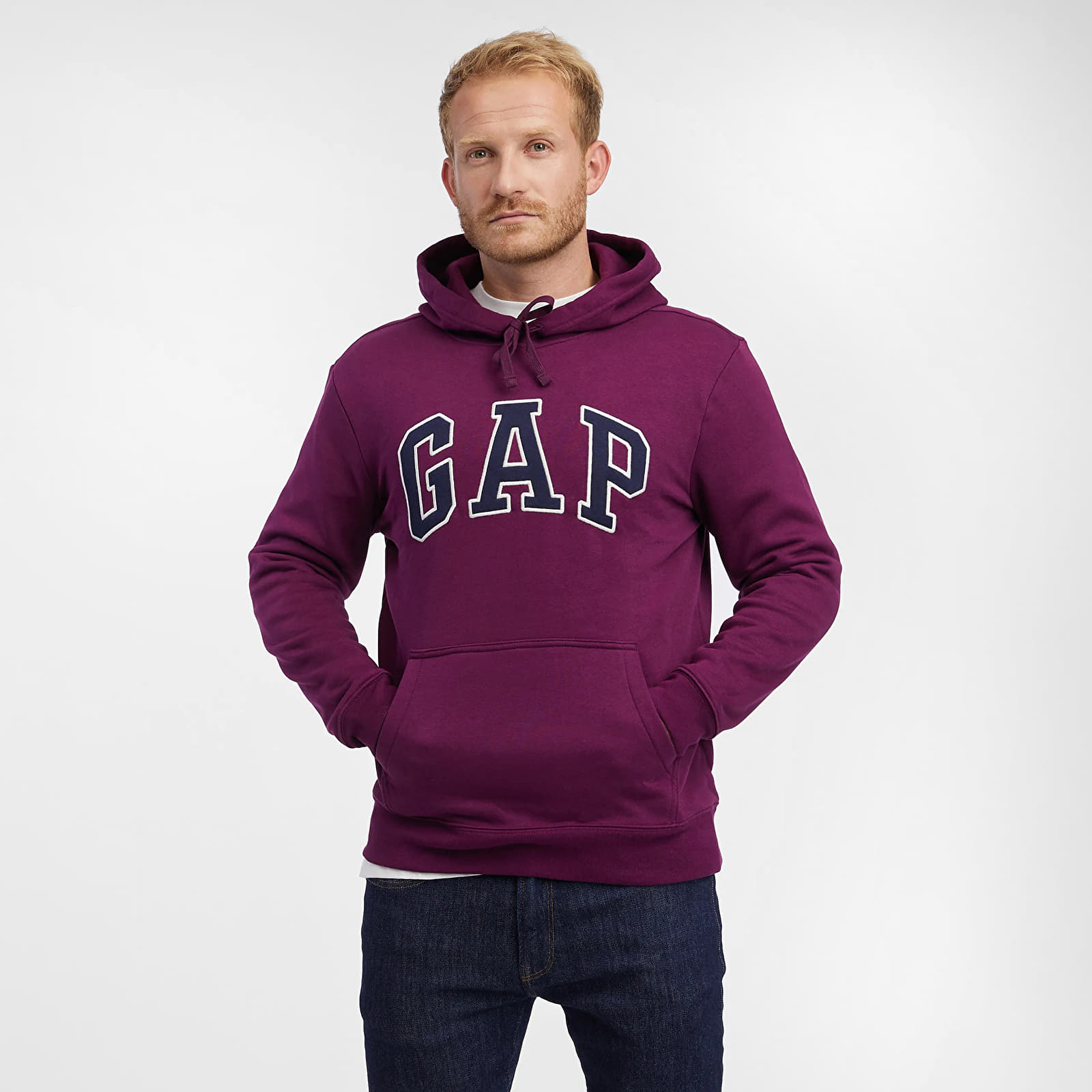 GAP Pullover Logo Hoodie Beach Plum