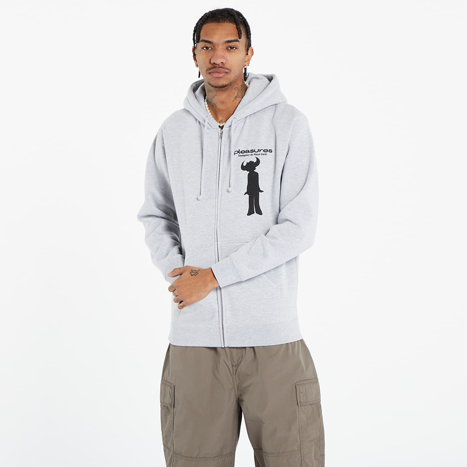 Hoodies and sweatshirts  PLEASURES x Jamiroquai High Times Zip Hooded Sweatshirt Heather Grey