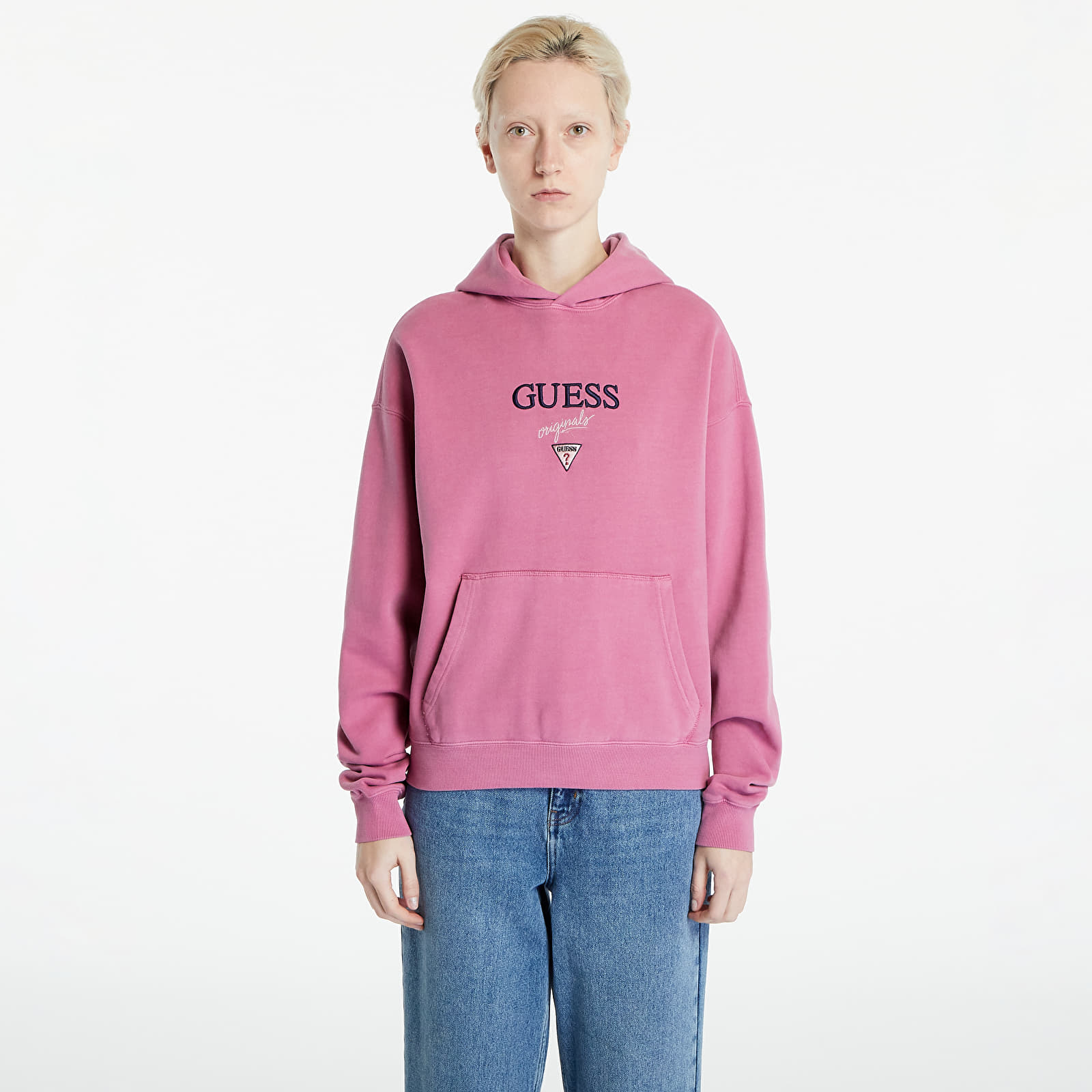 Hættetrøjer og sweatshirts GUESS Baker Logo Hoodie Distressed Damson Mu