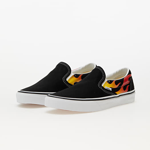 Vans classic slip on black and white on sale
