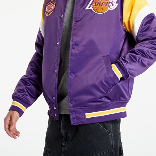 Jackets Mitchell & Ness NBA Heavyweight Satin Jacket Los Angeles Lakers  Purple | Queens