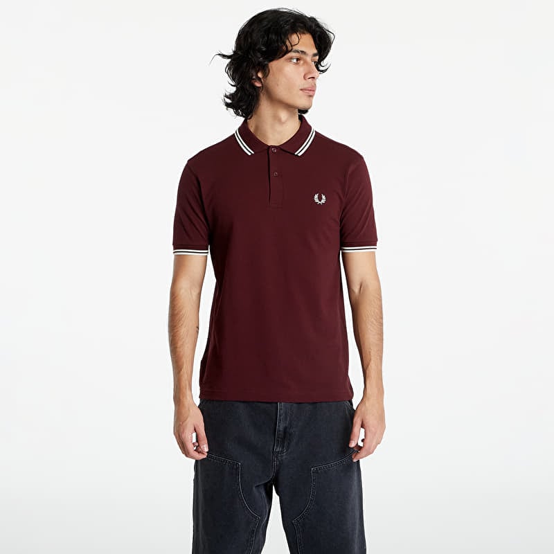 Tričko FRED PERRY Twin Tipped Shirt Oxblood