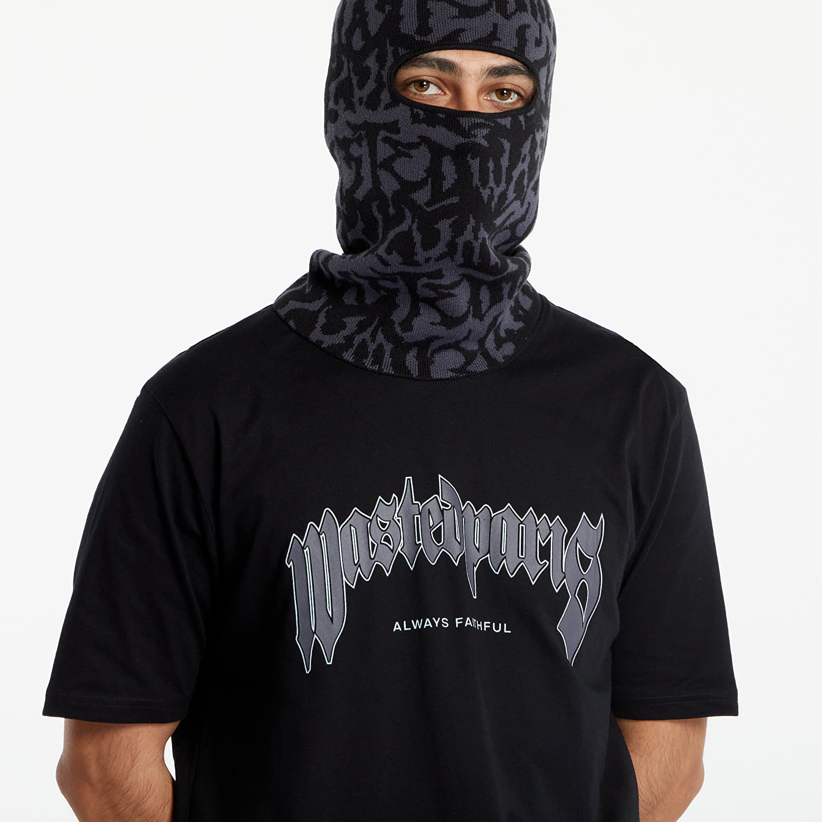 Čepice Wasted Paris Balaclava All Over Feeler Charcoal/ Black