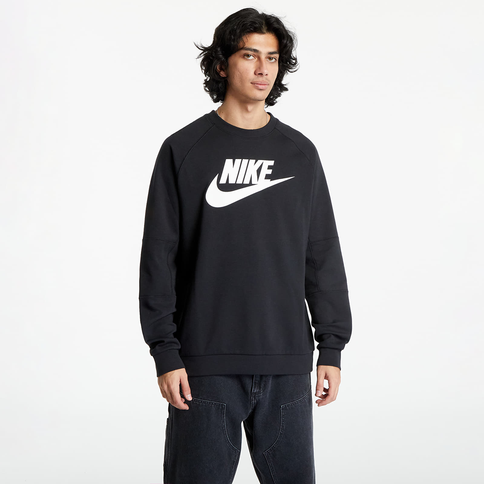 Mikiny a svetre Nike Sportswear Modern Crew Fleece HBR Black/ White