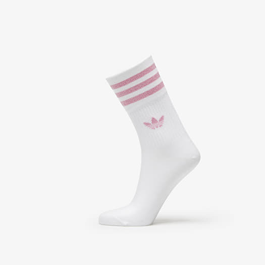 Socks adidas Mid-Cut Glitter Crew Socks 2-Pack White/ Bliss Pink/ Black |  Queens