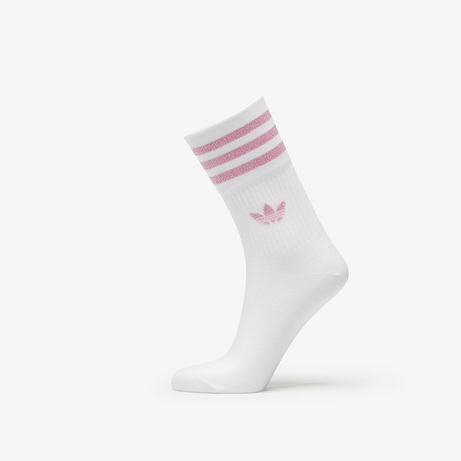 Men's socks adidas Mid-Cut Glitter Crew Socks 2-Pack White/ Bliss Pink/ Black