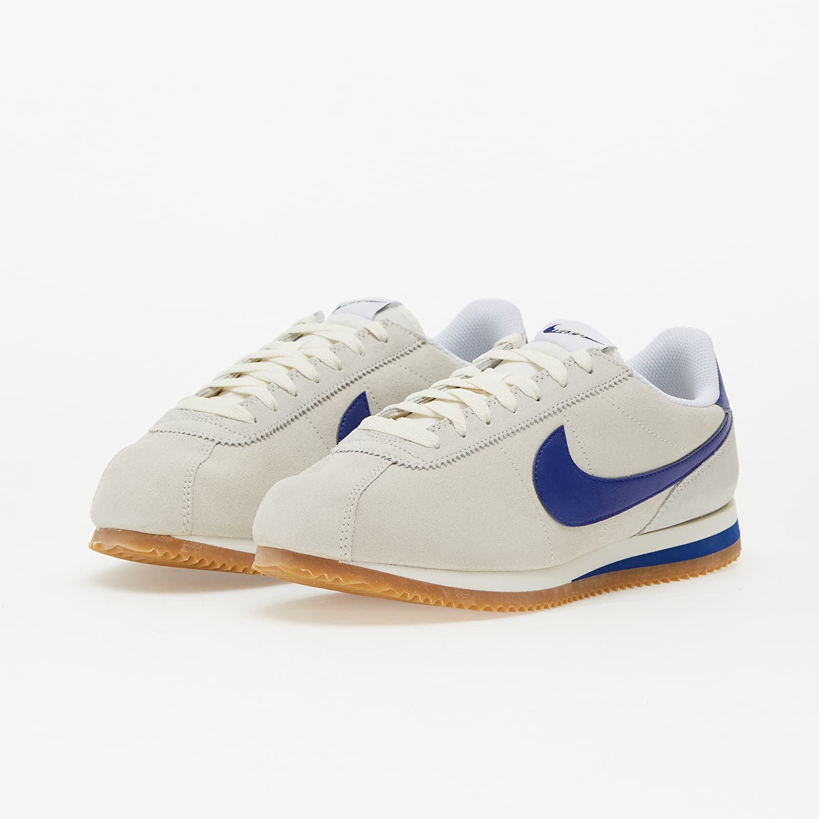 Nike women's classic cortez leather - desert ore/deep royal blue clearance