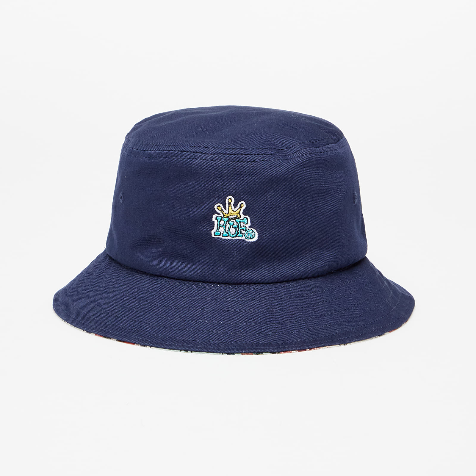 Klobouky HUF Crown Reversible Bucket Hat Navy/ Multicolor