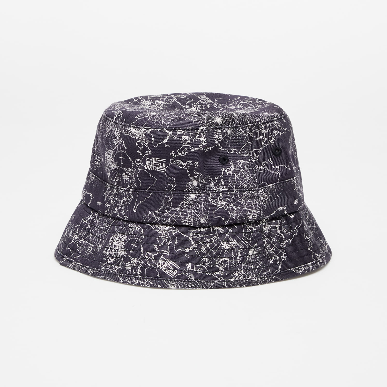 Klobúky HUF Nicolet Bucket tmavě šedý / bílý