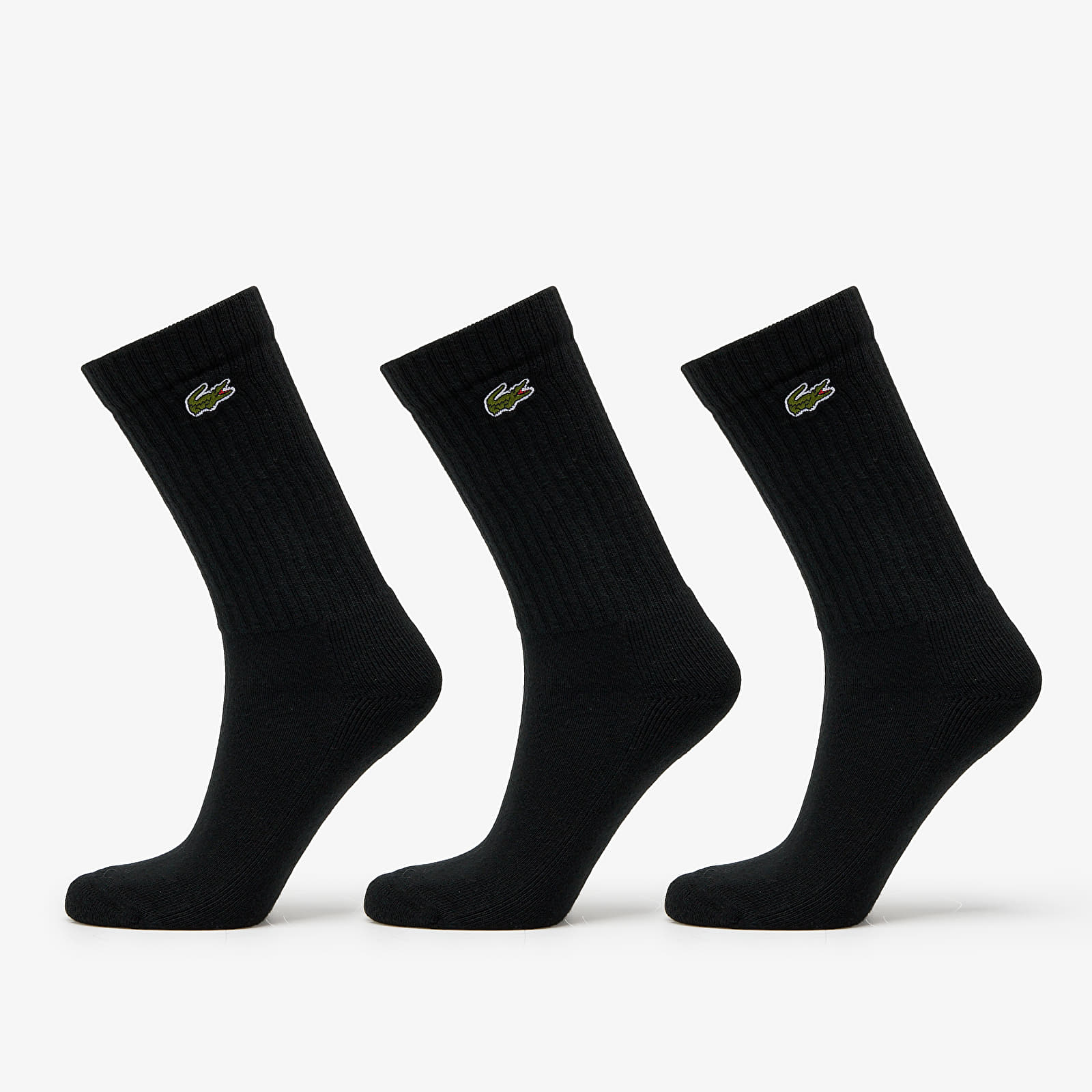 Ponožky LACOSTE 3Pack Crew Cut Socks černé