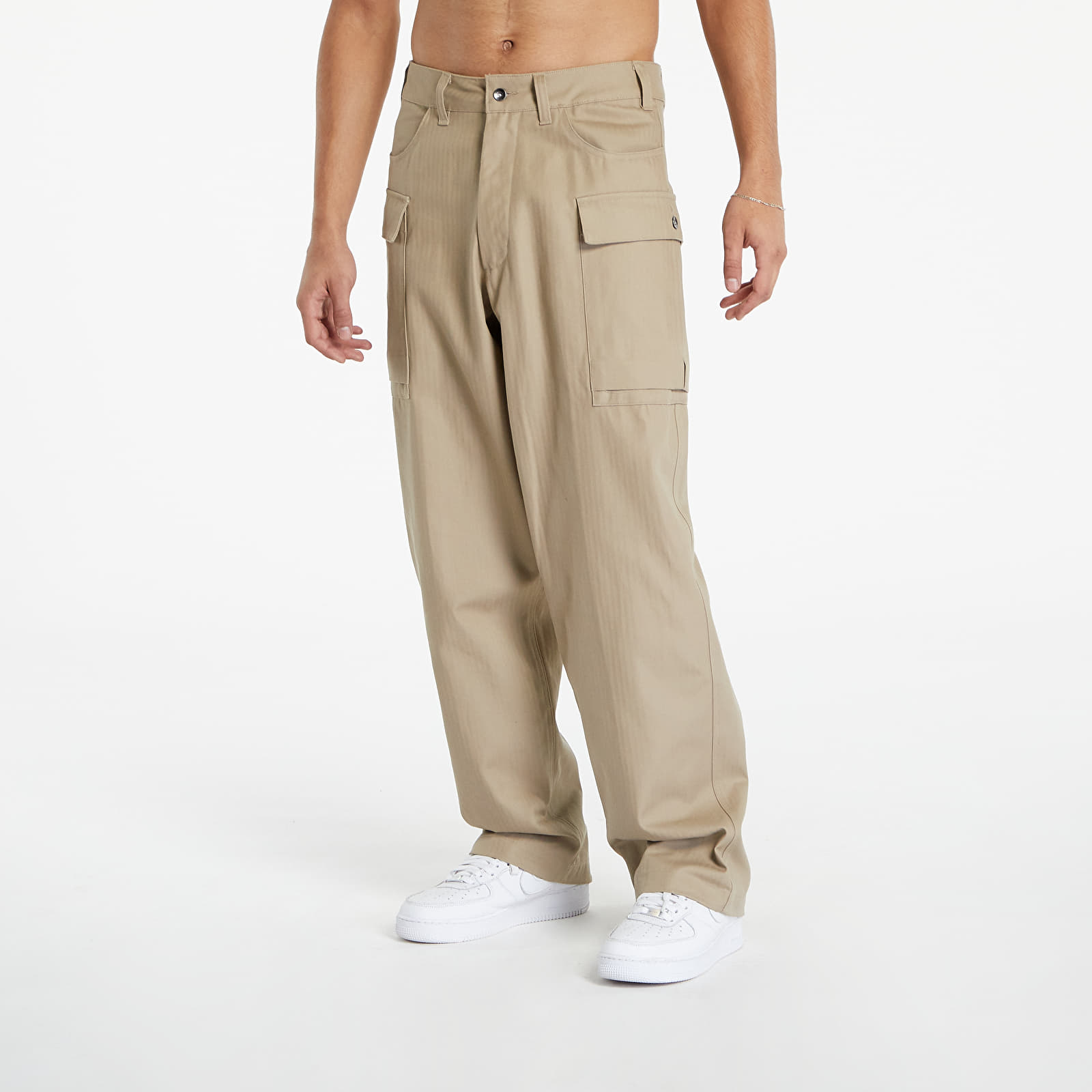 Džíny a kalhoty Nike Life Men's Cargo Pants Khaki/ Khaki