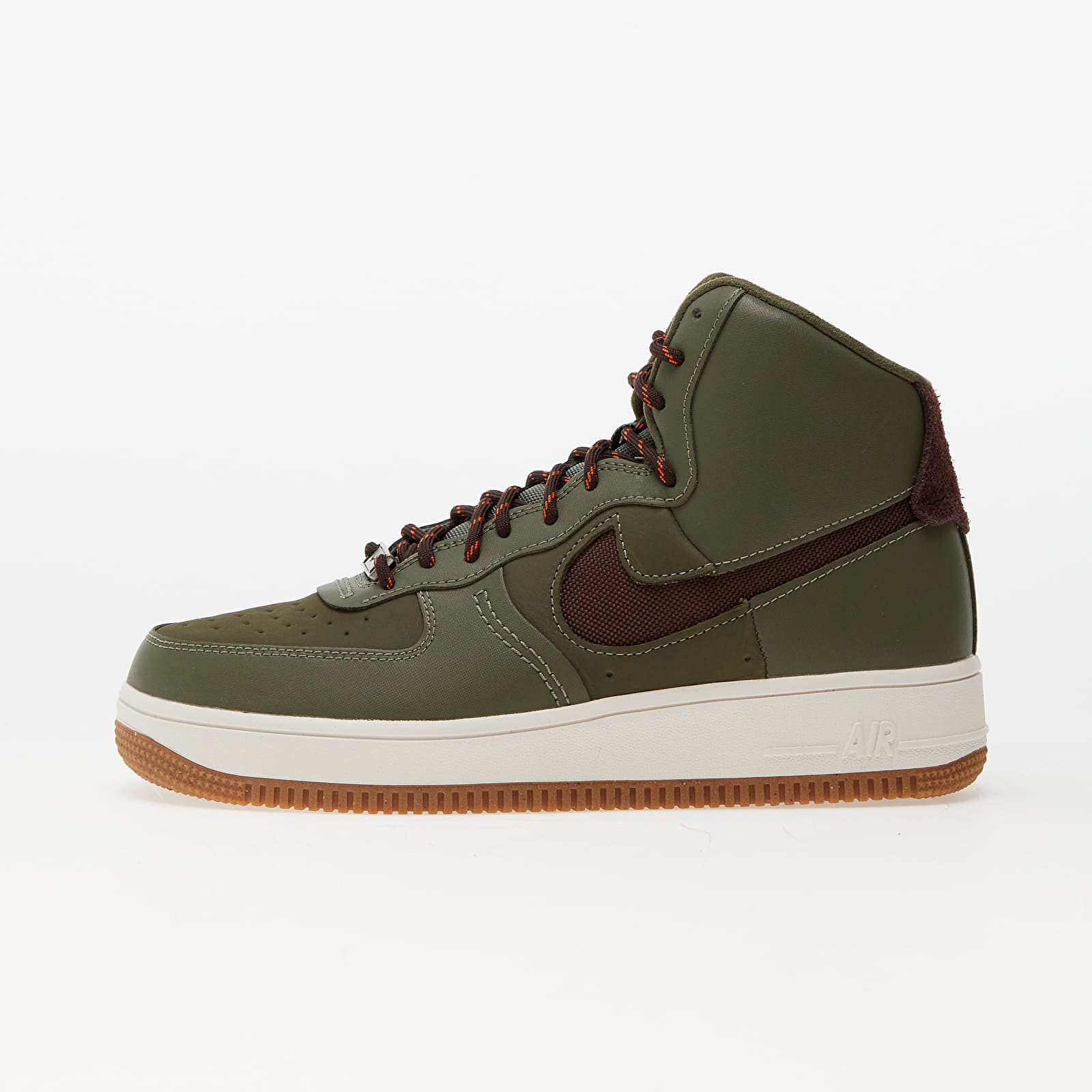 Baskets et chaussures pour femmes Nike W Air Force 1 Sculpt Wild Medium Olive Earth Phantom Gum Med Brown Queens
